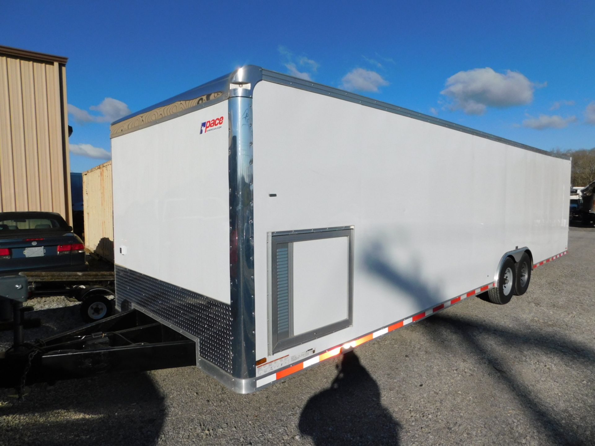 2016 Pace American 30' X 102" Enclosed Car Hauler, Heat and Air, 5000lb Super Winch, Cabinets,