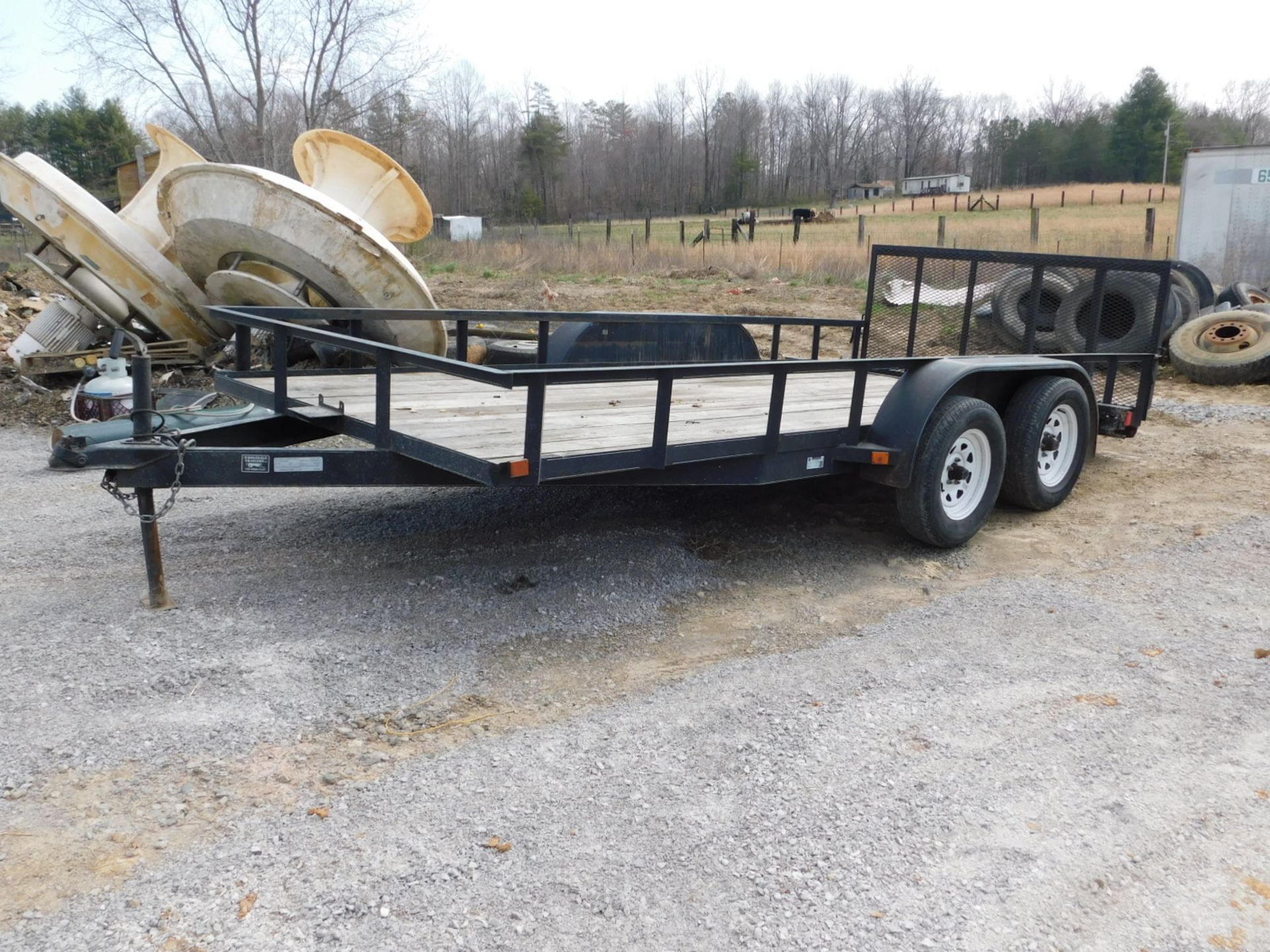 2014 G&G Manufacturing 16' x 82" Equipment Trailer, 2-Axle, 18" dove tail w/ramps, 7,000 GVWR, "NO