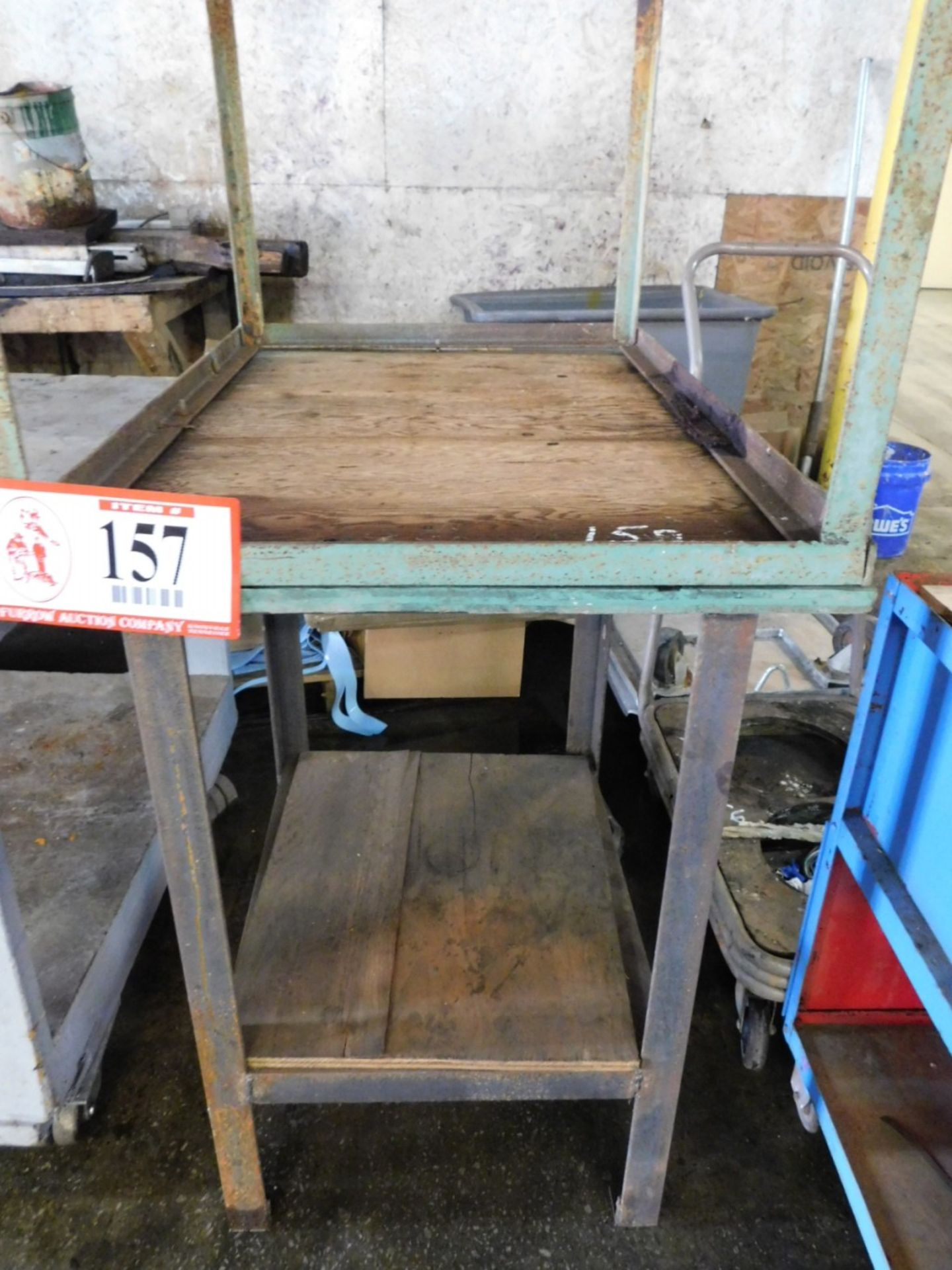 (2) Custom Built Metal Work Table