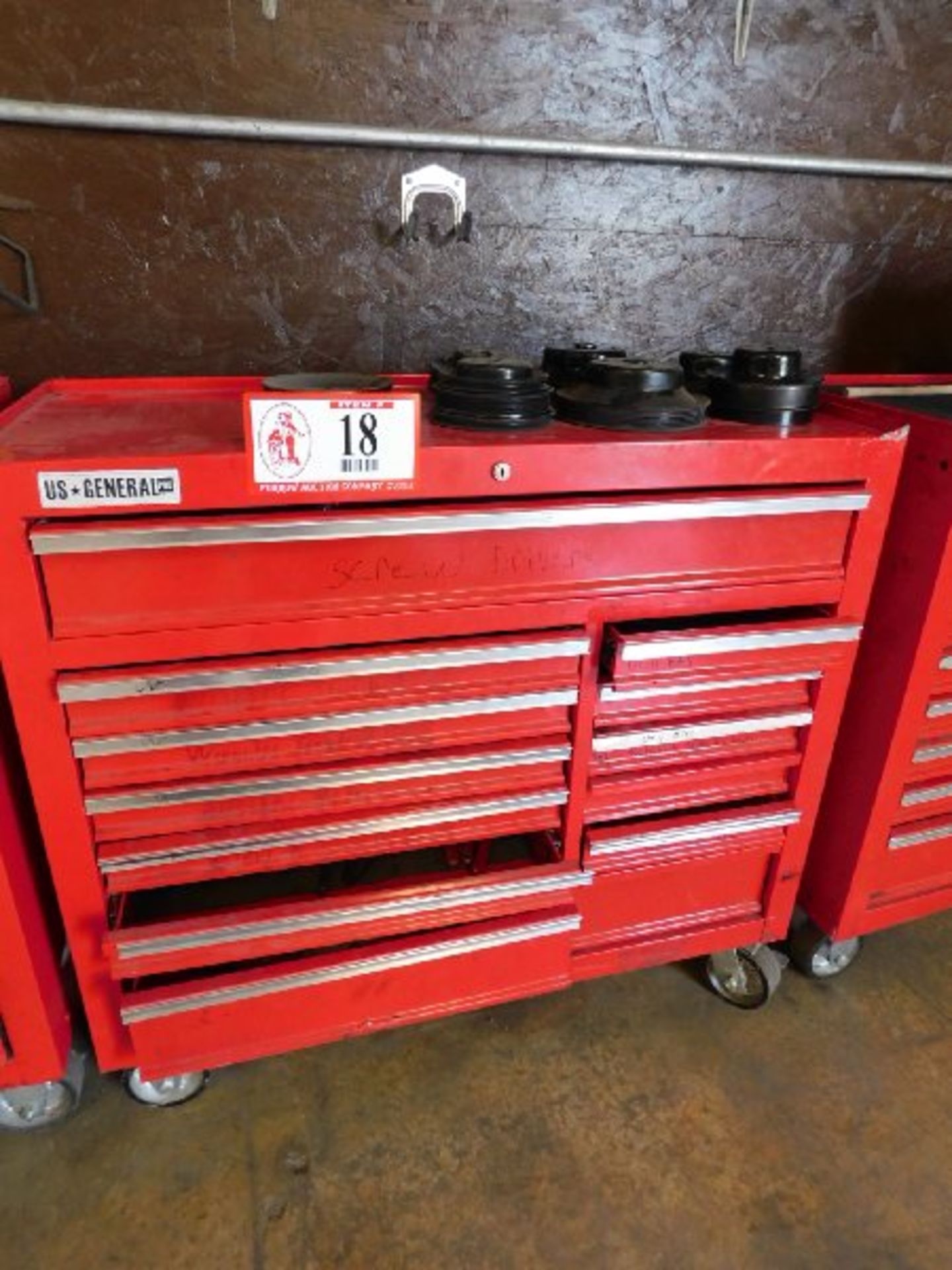 US General 13-Drawer Tool Box, w/Contents, Screwdrivers, Wrenches, Various hand tools