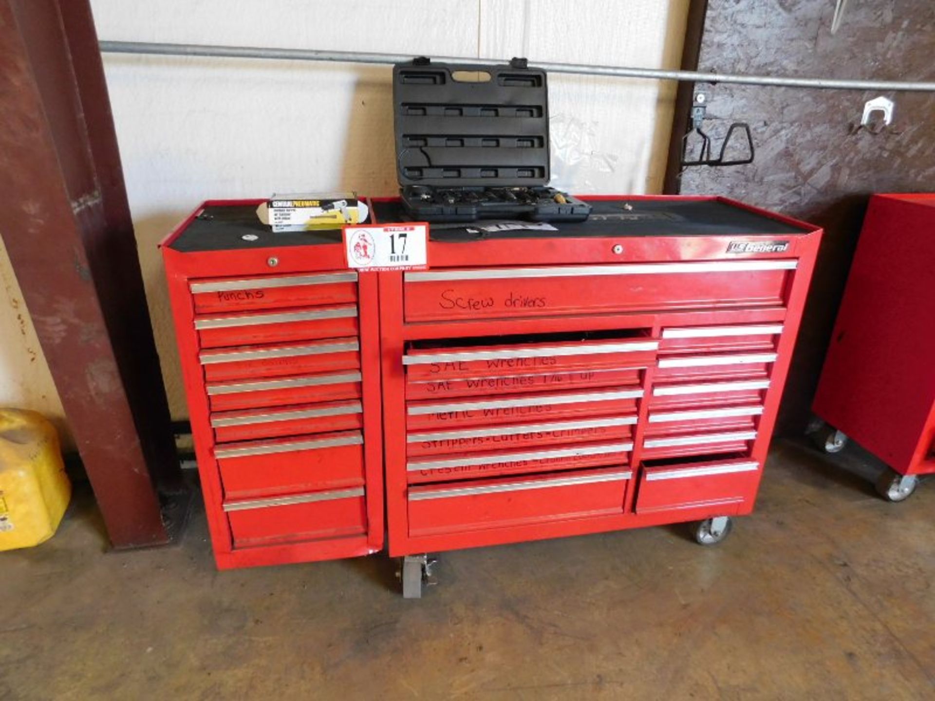 US General 13-Drawer Tool Box, w/Contents, Screwdrivers, Wrenches, Drill Bits, Sockets, etc. - Image 3 of 5