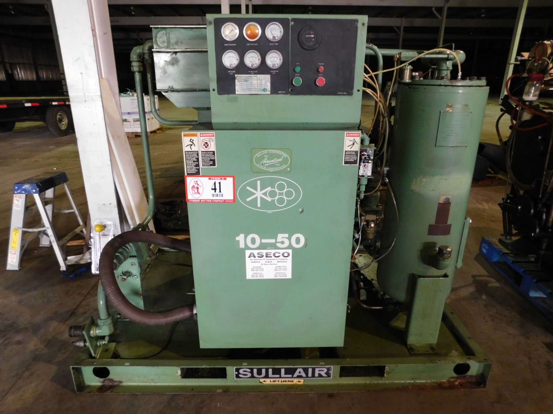 Sullair Mdl 10-50, 50hp Rotary Screw Air Compressor, 230/460 Volt, 3-Phase