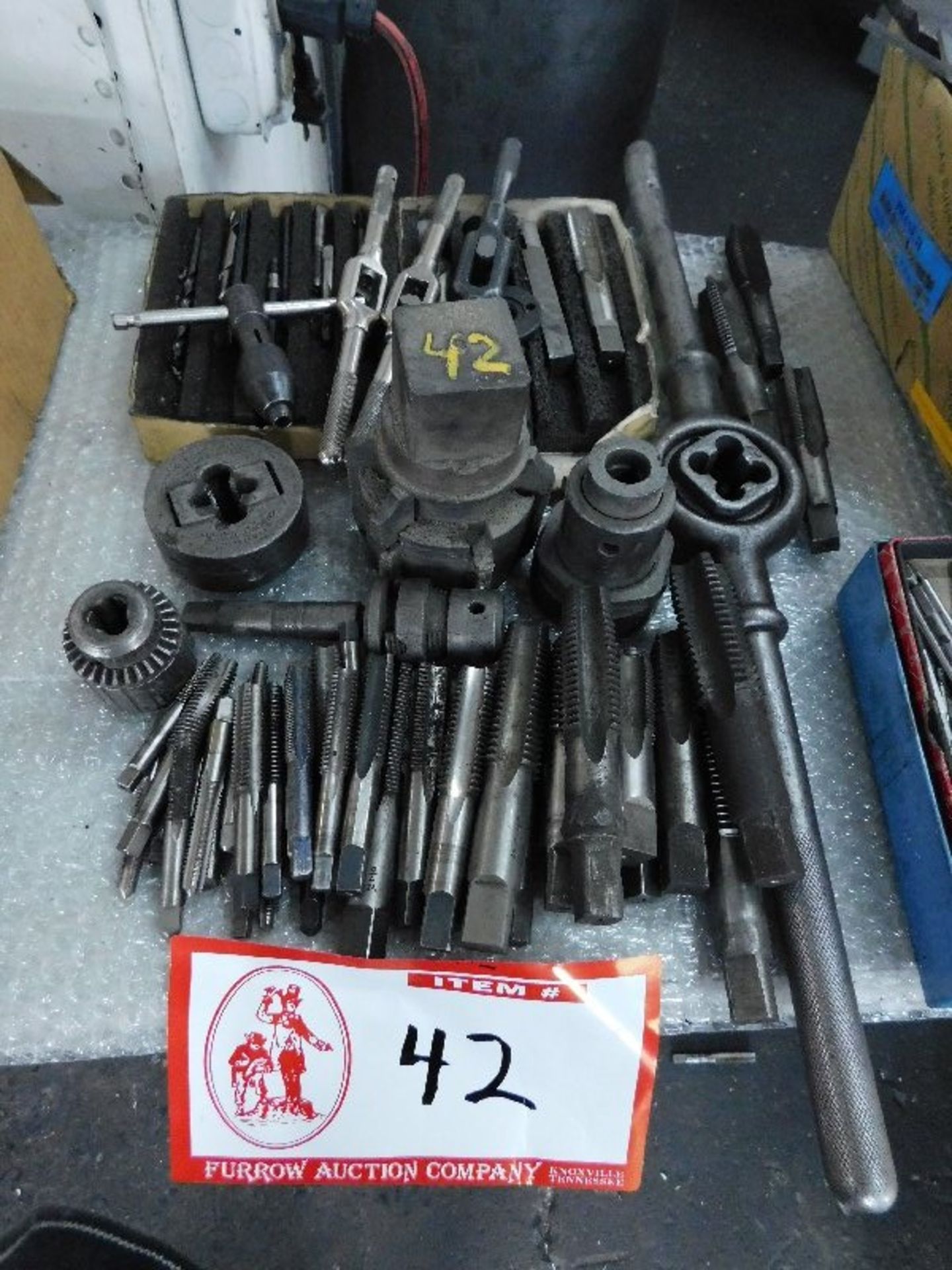 Various Taps, Tap Wrenches, Handles, etc.