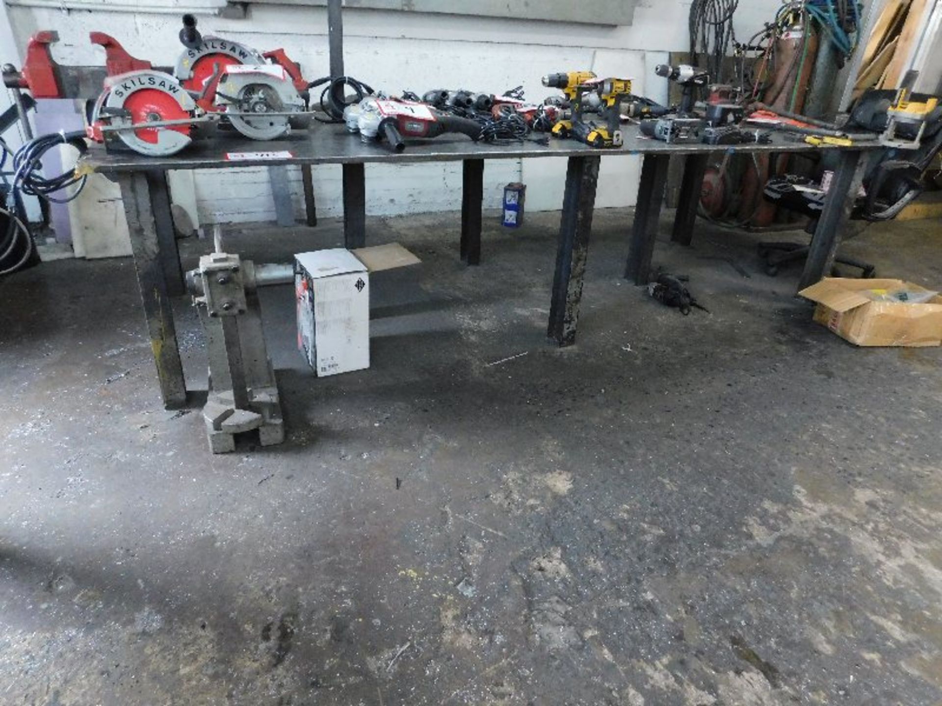 Custom Built Metal Welding Table, W/6" Jaw Vise, 48" X 120"