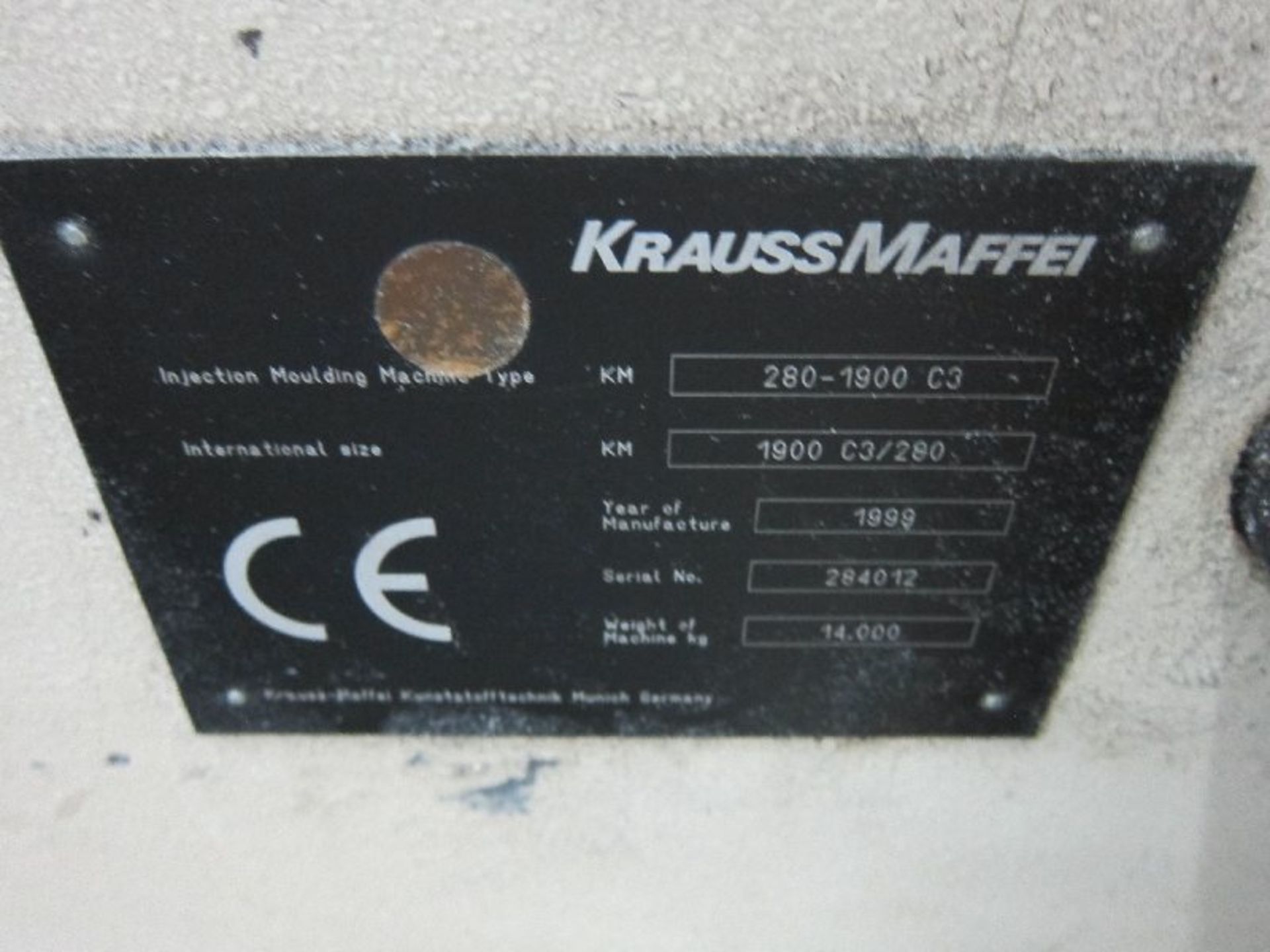 Kraus Maffei 308-Ton, 33.6 oz Mdl KM-280-1900C3 High Speed Injection Molder, W/Accumulators and - Image 2 of 6