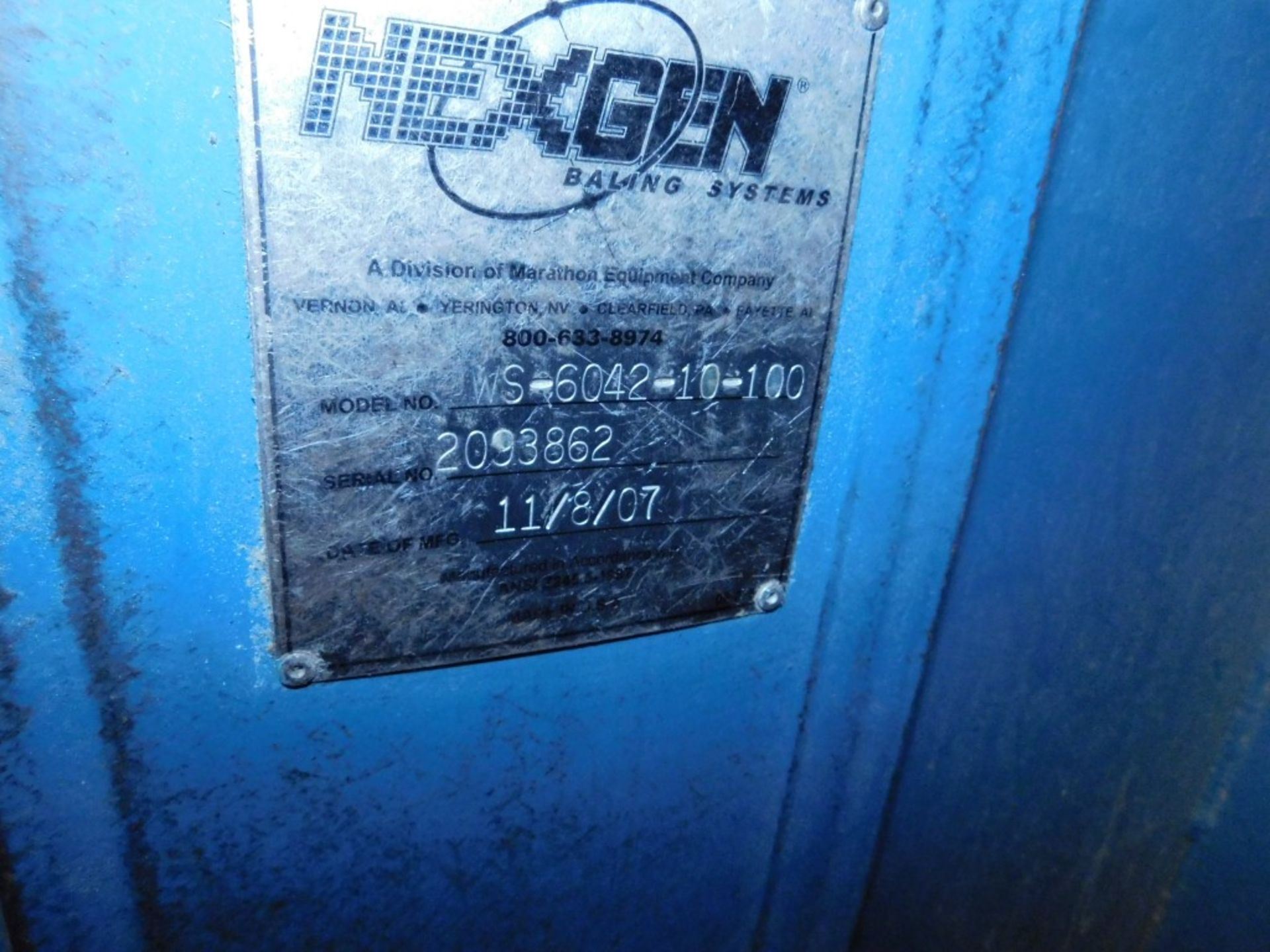 2007 NexGen Horizontal Auto Tire Hydraulic Baler, Mdl S-6042-10-100, 100 HP, Hydraulic Power Unit, - Image 5 of 11