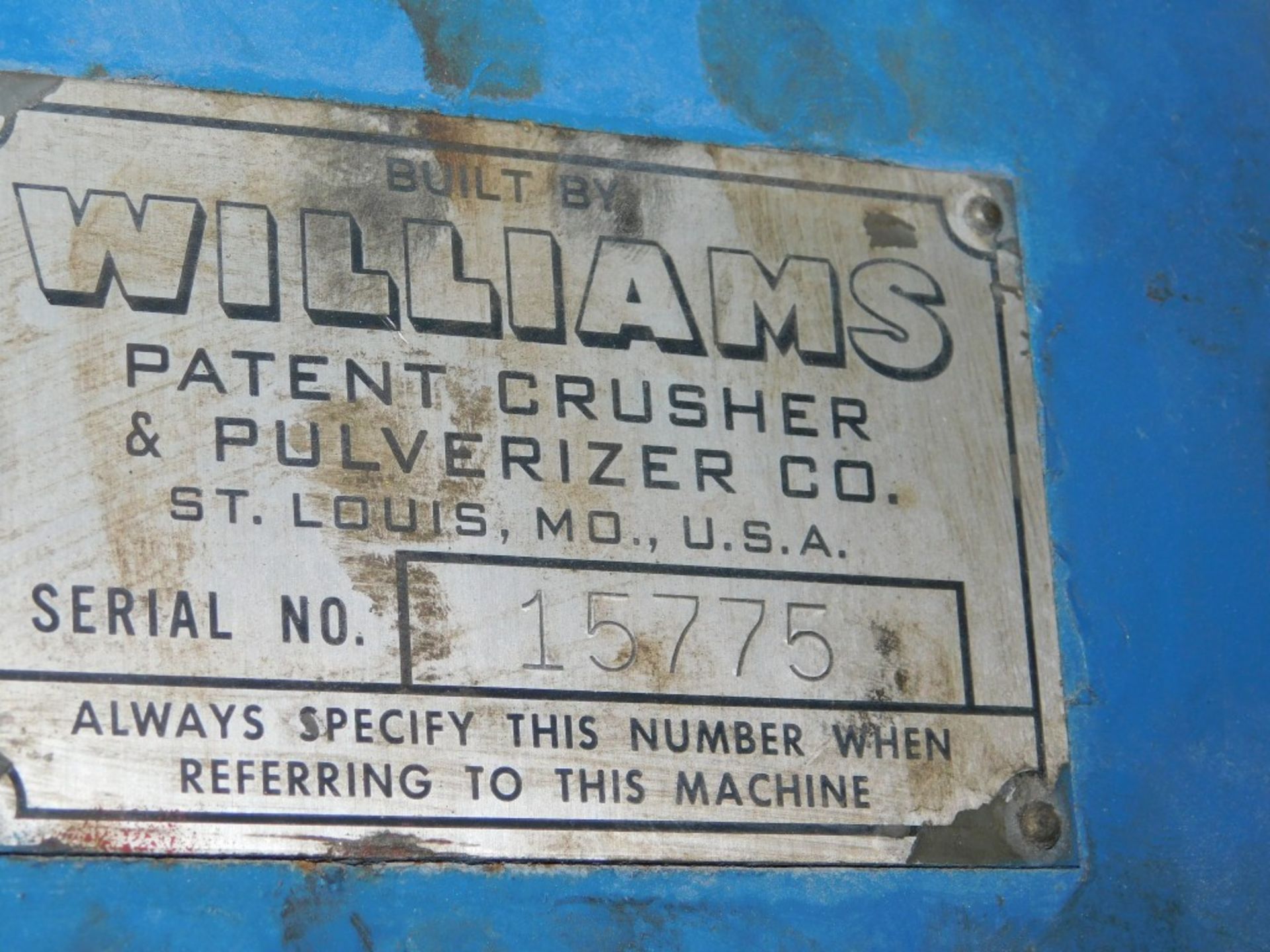 Williams Patent Crusher & Pulverizer, 52" x 40" Grinder/Hammer Hog, 200 HP, s/n 15775 - Image 4 of 5