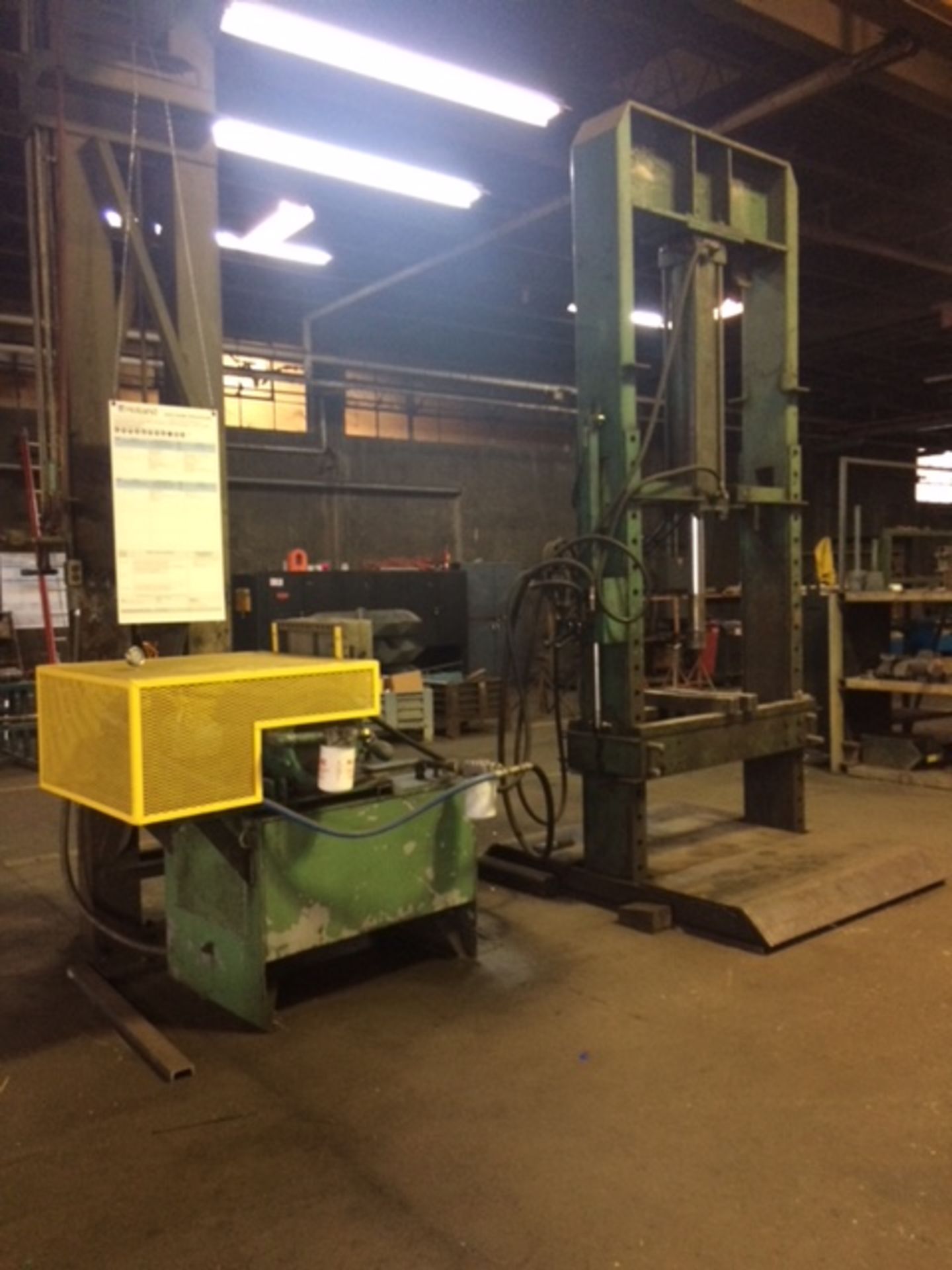 150 ton Hydraulic Shot Press w/ Hydraulic Traveling Bed, 48" between rails & 48" stroke - Image 3 of 3