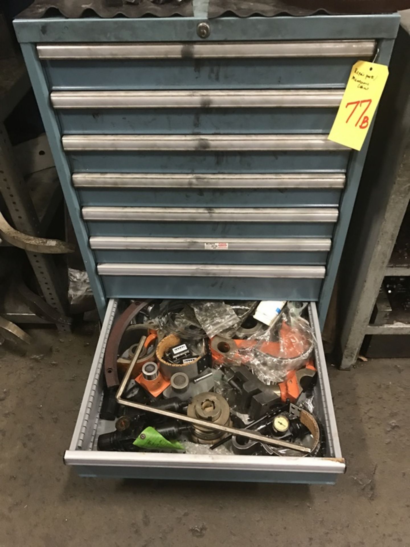 8-Drawer Vidmar Style Tooling Cabinet & Contents of Acme Gridley Repair Parts & maintenance surplus - Image 8 of 8