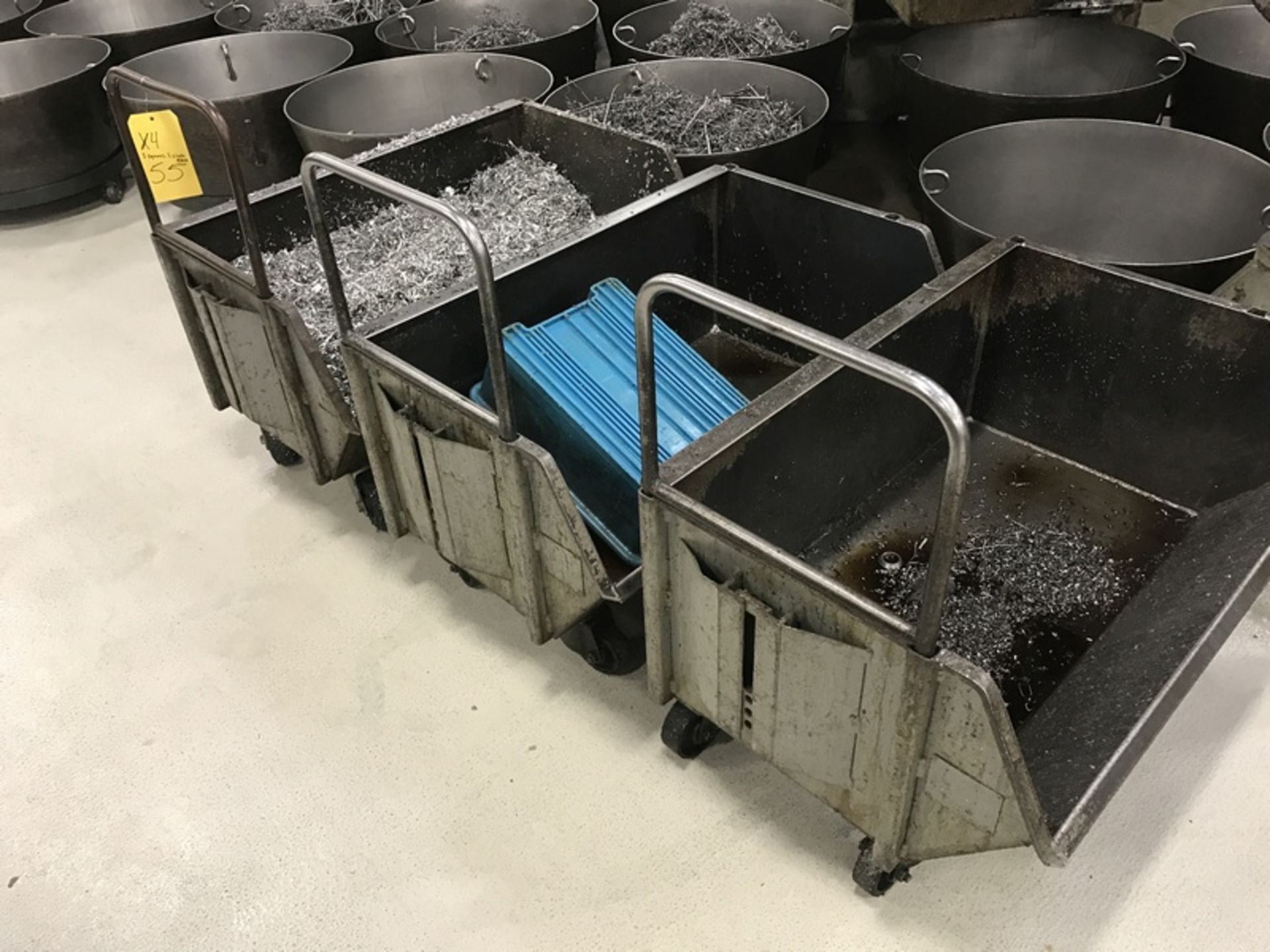 Metal Scrap Hopper on Casters