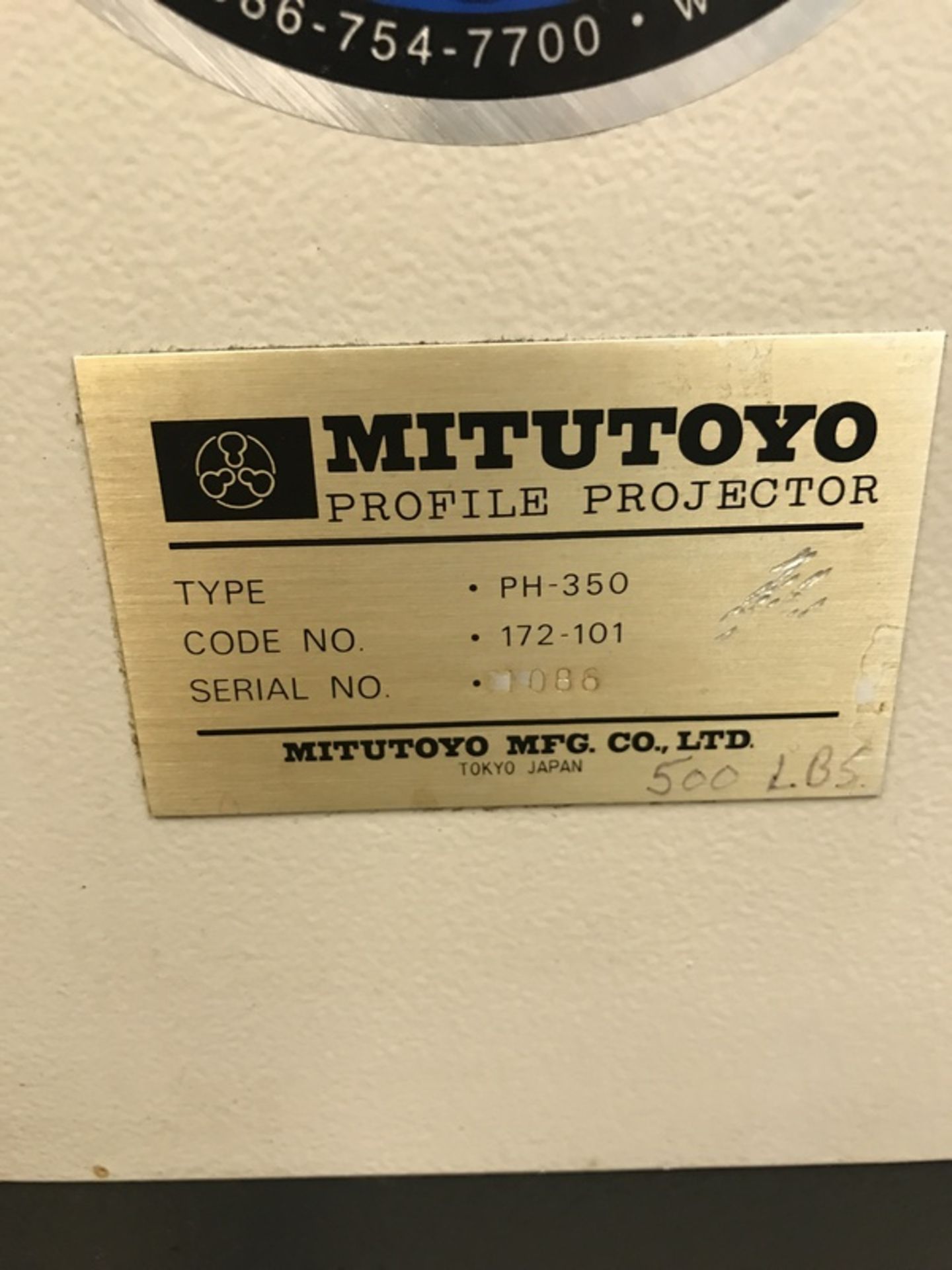 Mitutoyo - PH-350 14" Optical Comparator Profile Projector, Model PH-350, SN: 1086, Includes Maple - Image 4 of 5