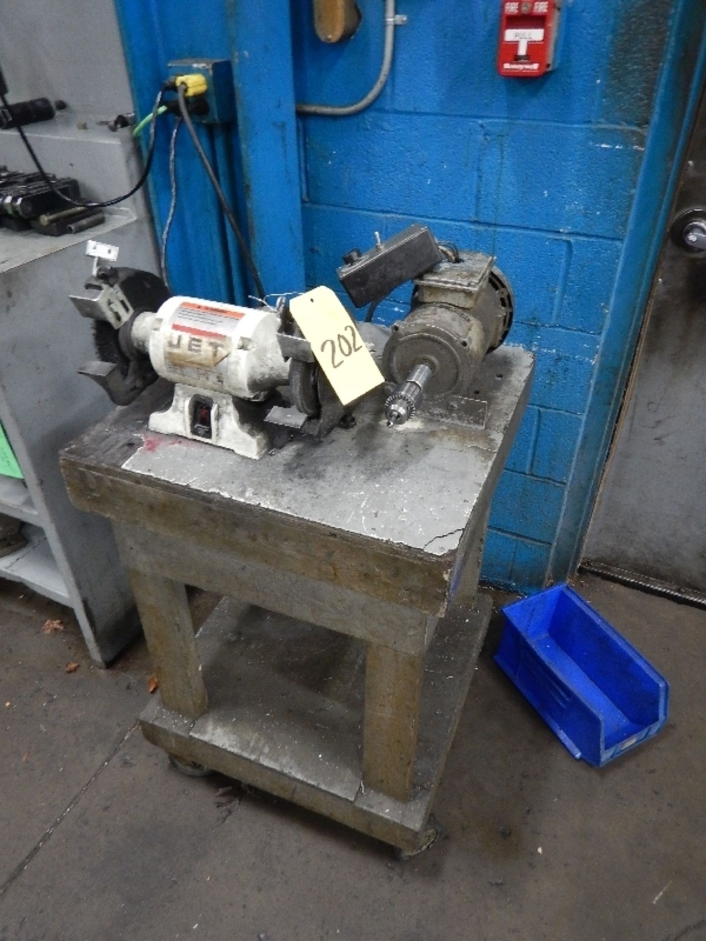 Jet Grinder, Drill Motor and cart & contents