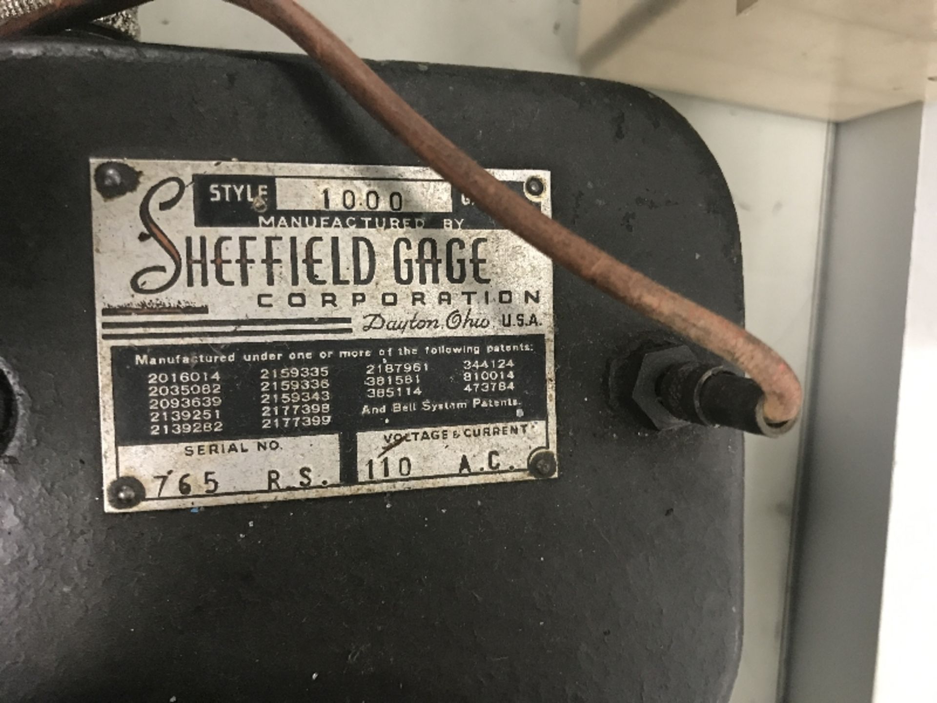 Sheffield Gage, Model 1000, Serial Number: 765 R.S. - Image 4 of 4