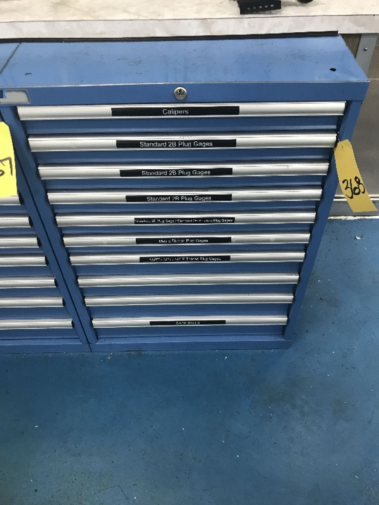 10-Drawer Lista Cabinet & Contents of Inspection Room Gages: Calipers, Standard 2B Plugs Gages,