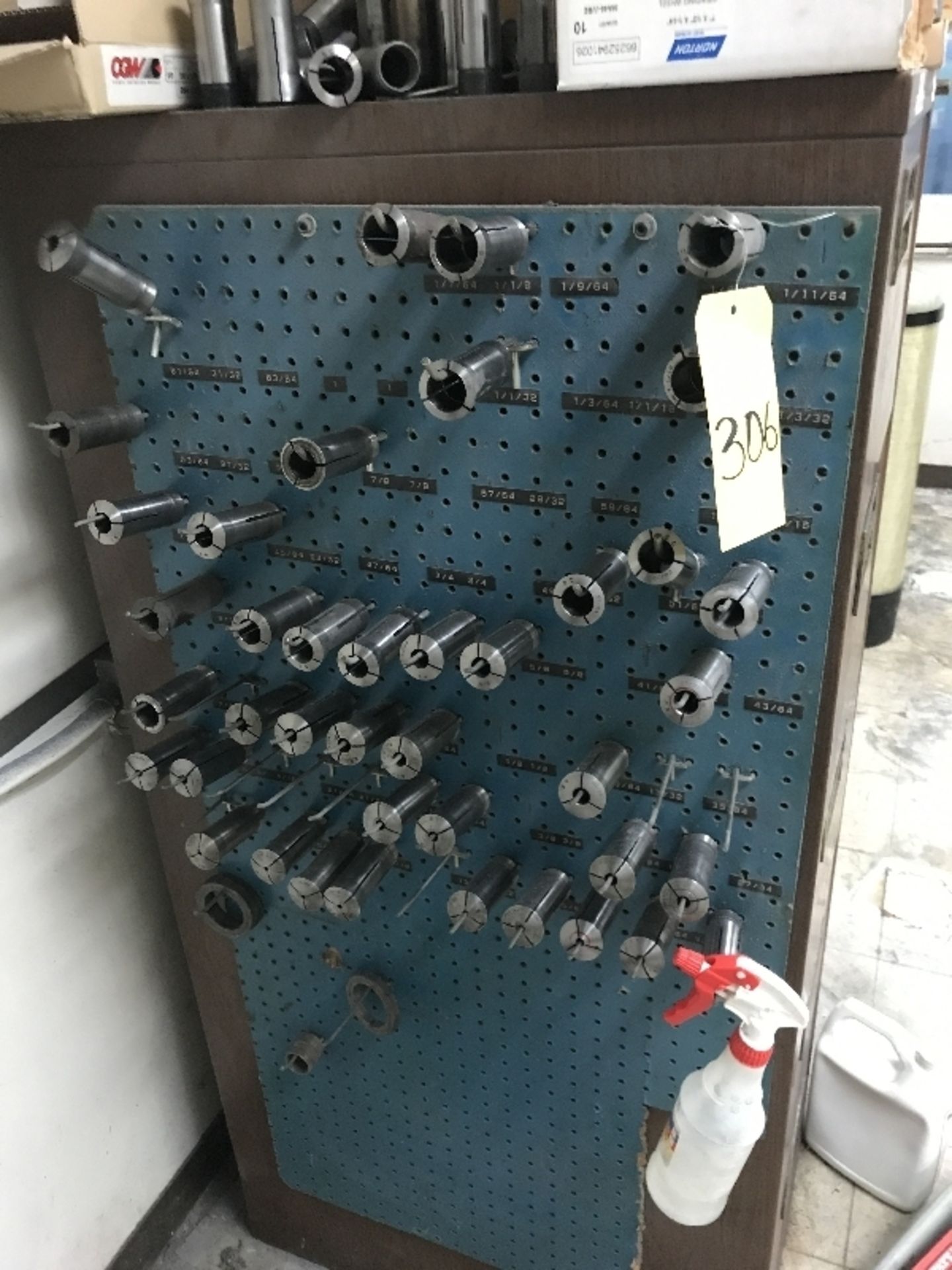 Collets and Tooling on Pegboard, Cabinet & Contents - Image 2 of 2