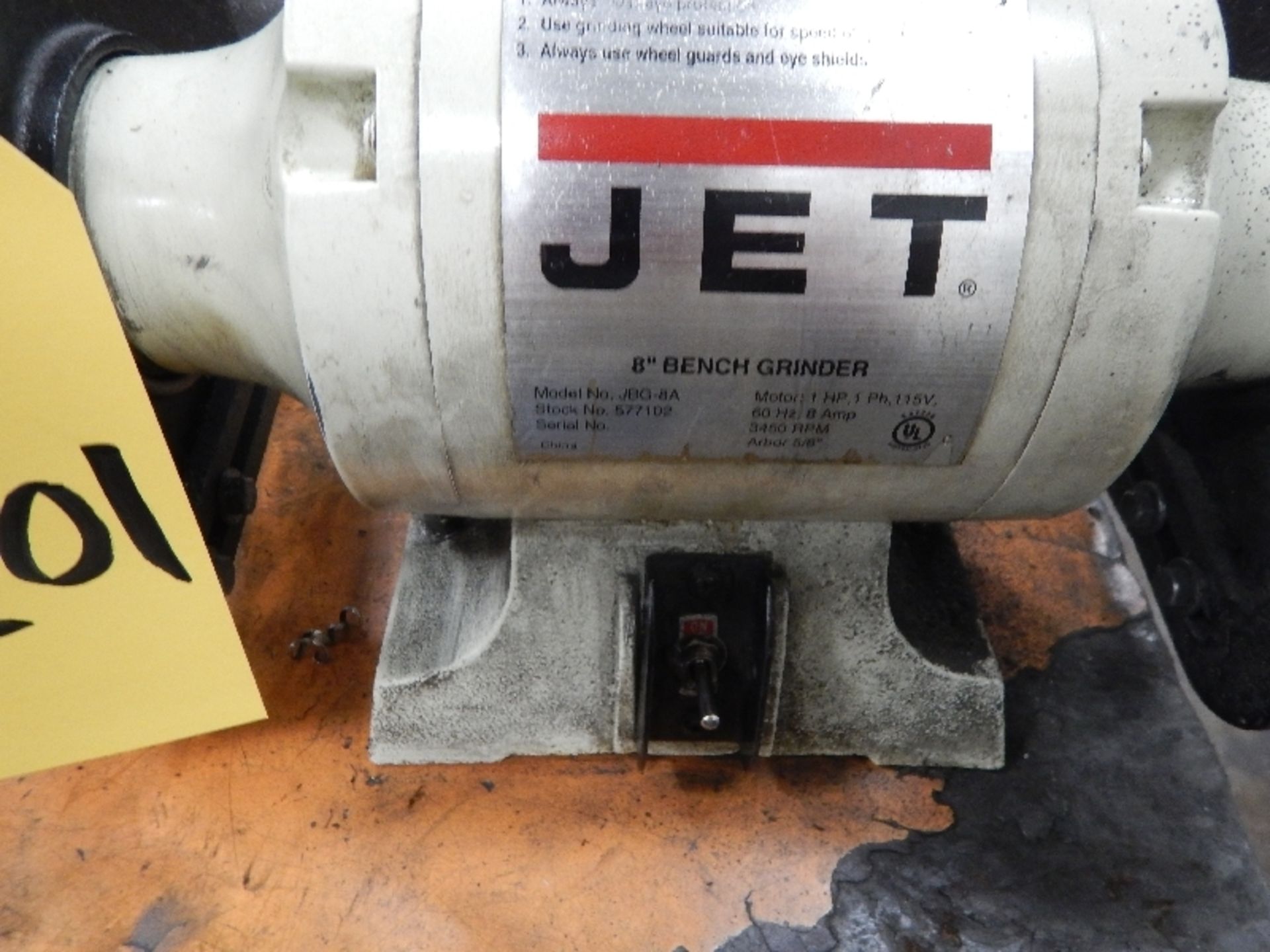 Jet 8" Bench Grinder, Model JBG-8A - Image 3 of 3