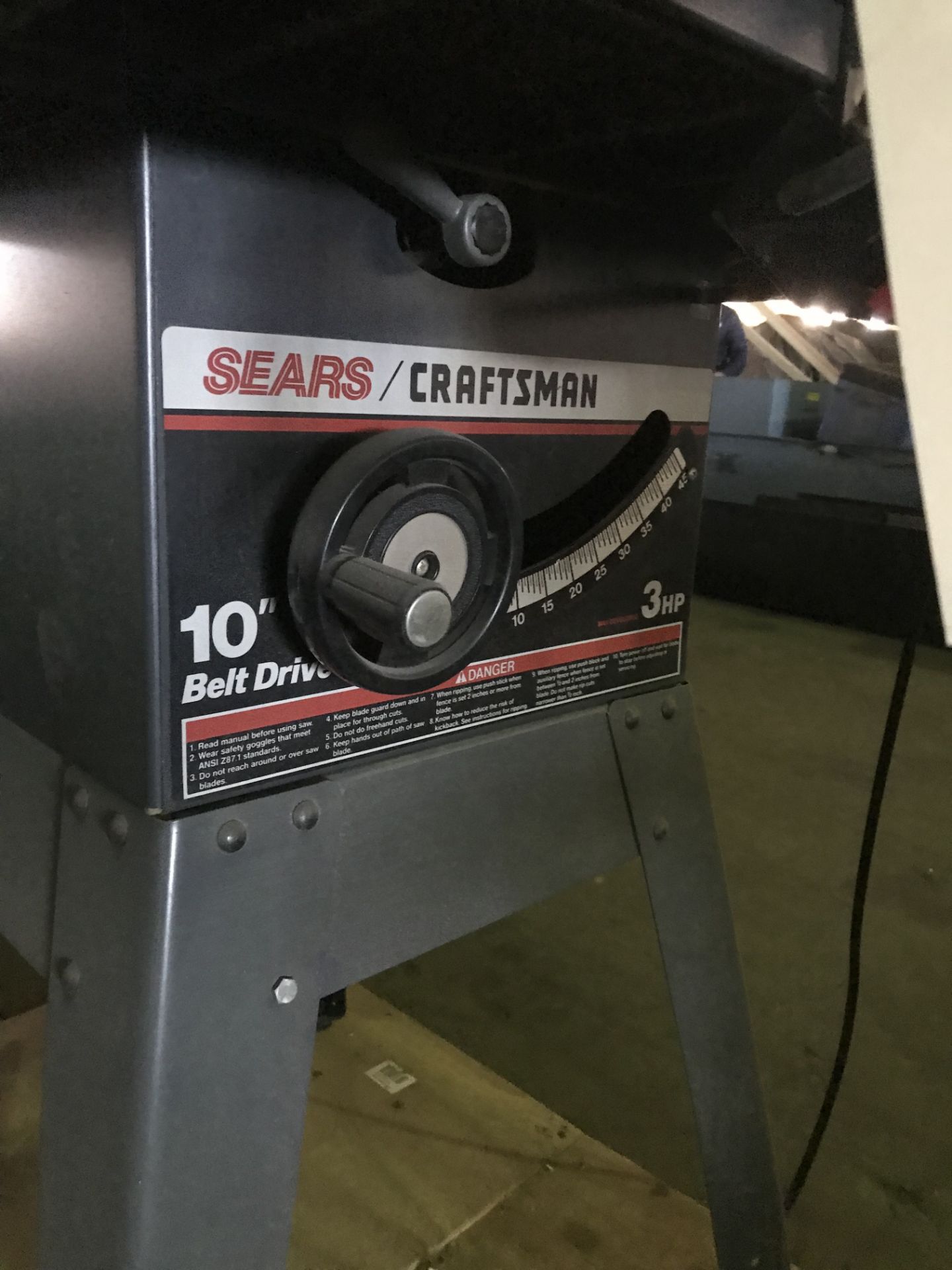 Craftsman 10" Table Saw, 3 HP - Image 2 of 3