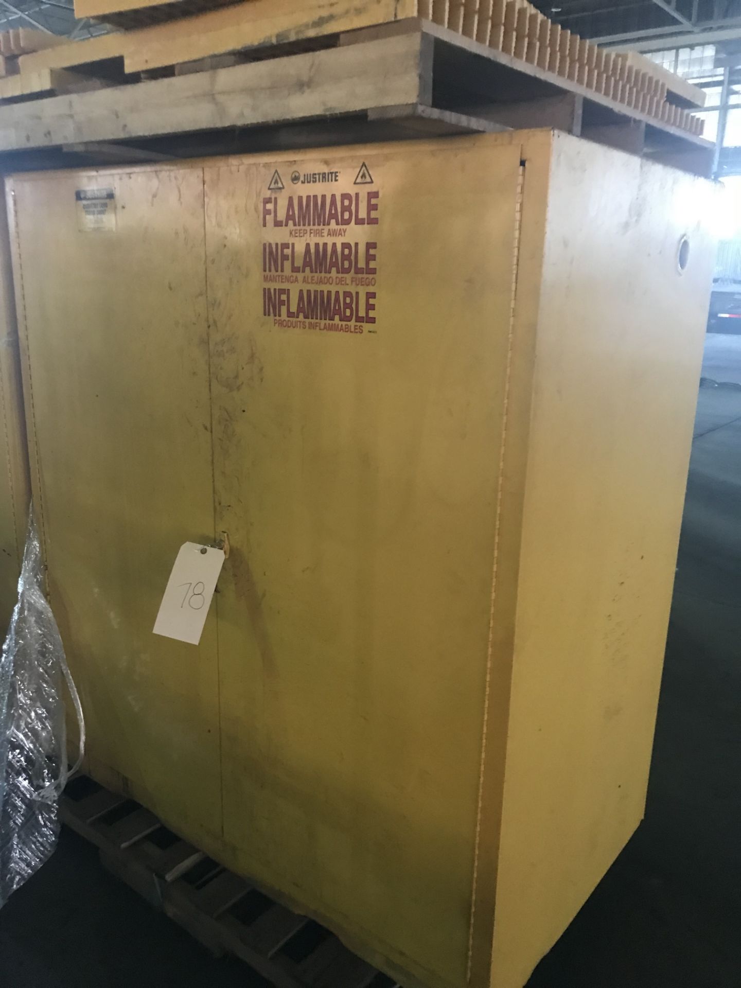 JustRite Flammable Cabinet, 66" Wide x 60" H x 34" Depth, Model: 25760, Capacity (2) 55 Gal.