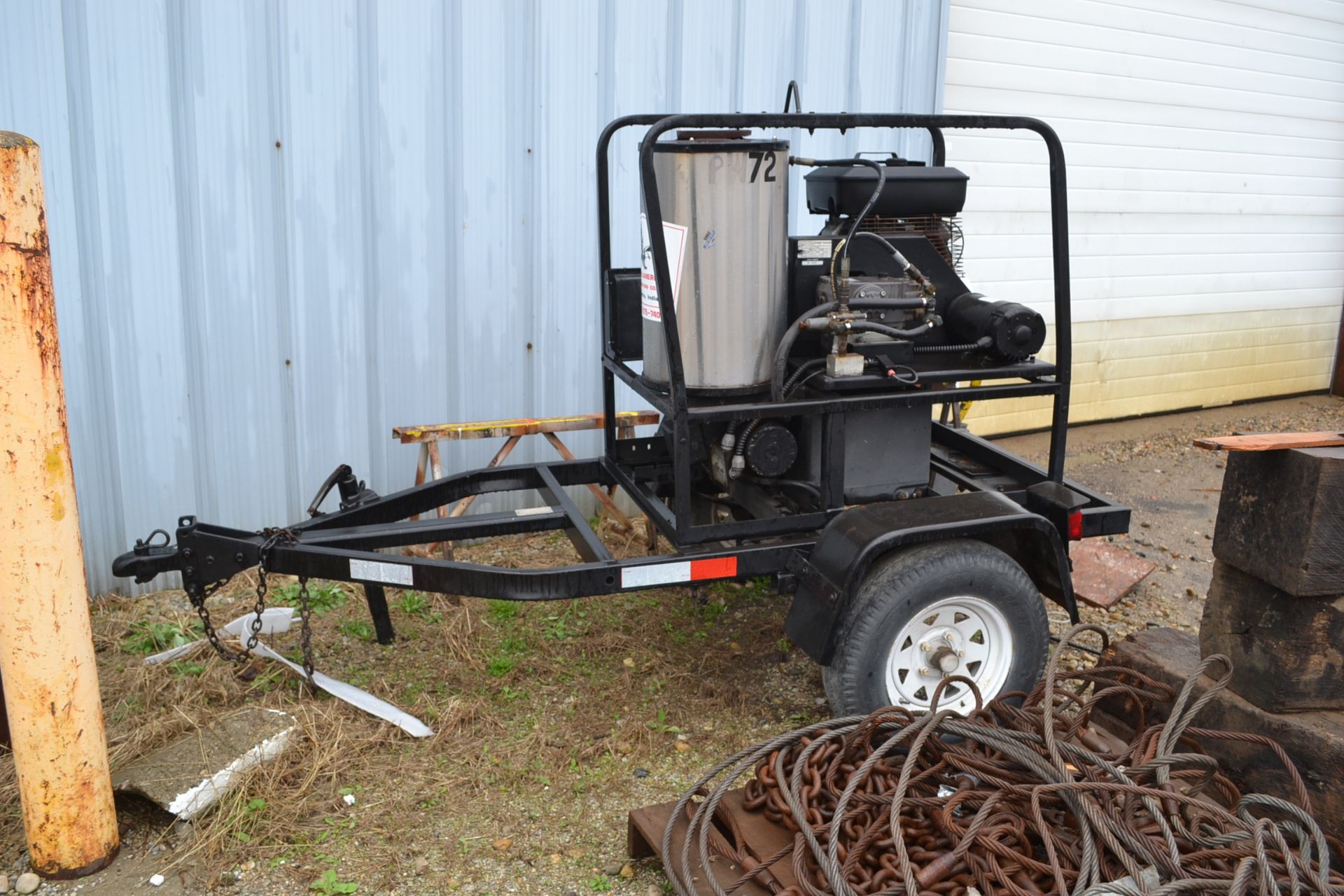 HOT WATER PRESSURE WASHER, MI-T-M, MDL HS3005-CMV1, 4.8 GPM, GAS ENGINE, 16HP, 924 HRS, TRAILER