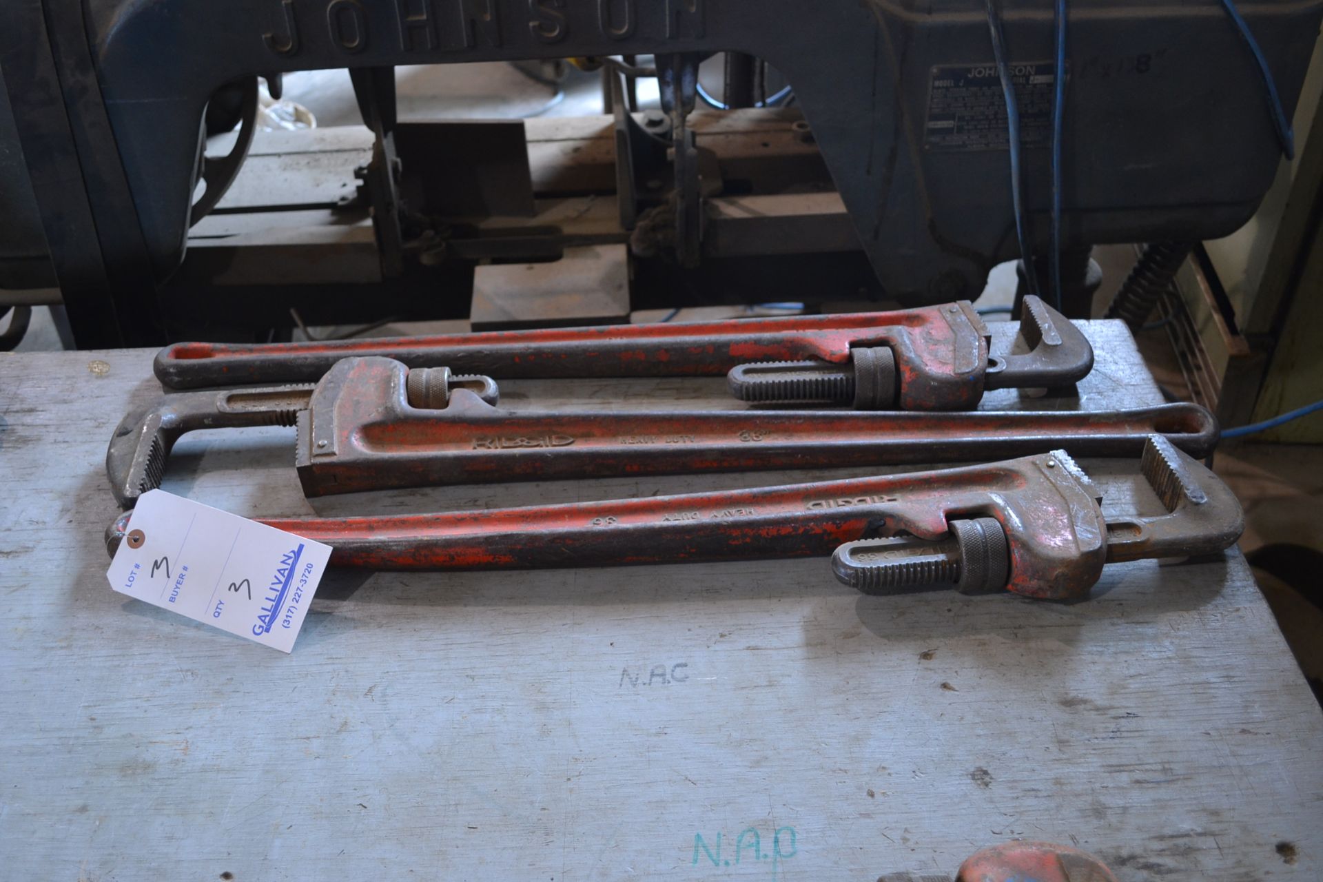 PIPE WRENCH, RIDGED TOOL, 36"