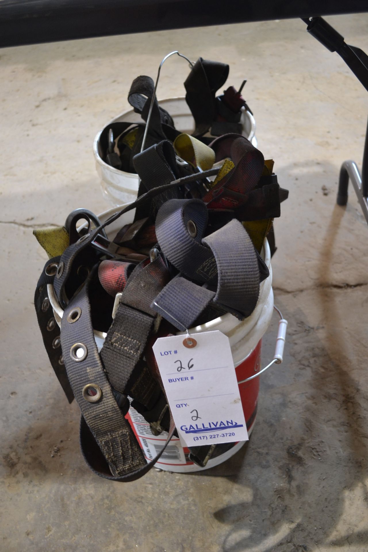 BUCKET OF SAFETY HARNESSES