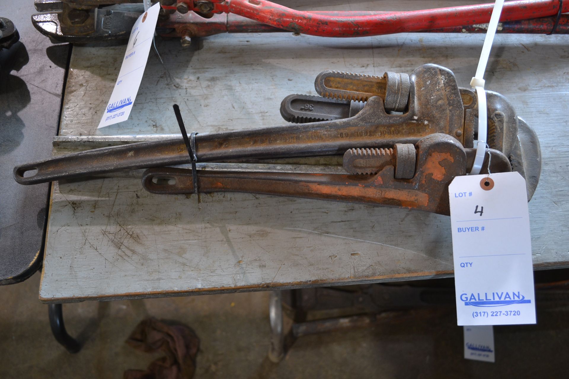 LOT OF (3) VARIOUS PIPE WRENCHES