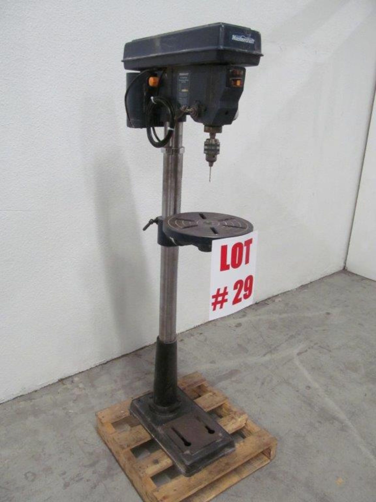 MASTERCRAFT PEDESTAL DRILL PRESS MODEL: 55-5916-2, S/N: DD0038, TILTING TABLE, ELECTRICS: 120V/1PH/