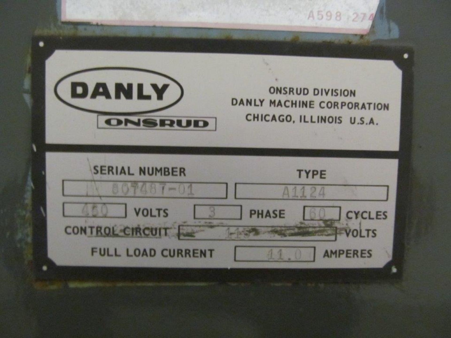 ONSRUD ROUTER MODEL A-1124, S/N: 807487-01 (USA), TABLE: 26" X 36", THROAT DEPTH: 24", ELECTRICS: - Image 5 of 5