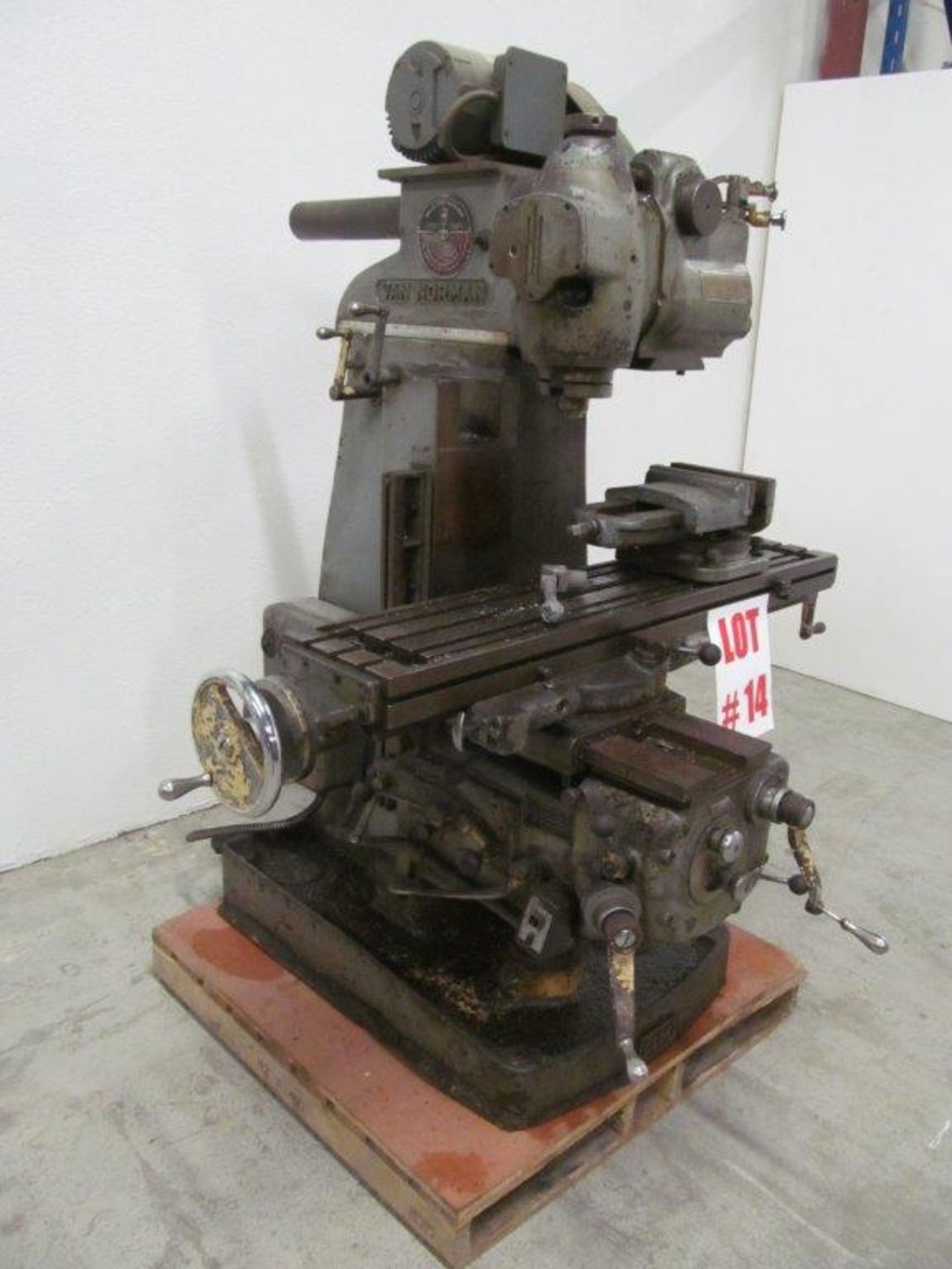 VAN NORMAN MILLING MACHINE MODEL 22M, S/N: 7094, SPINDLE SPEED: 50-1400 RPM, TABLE: 10" X 50", C/W