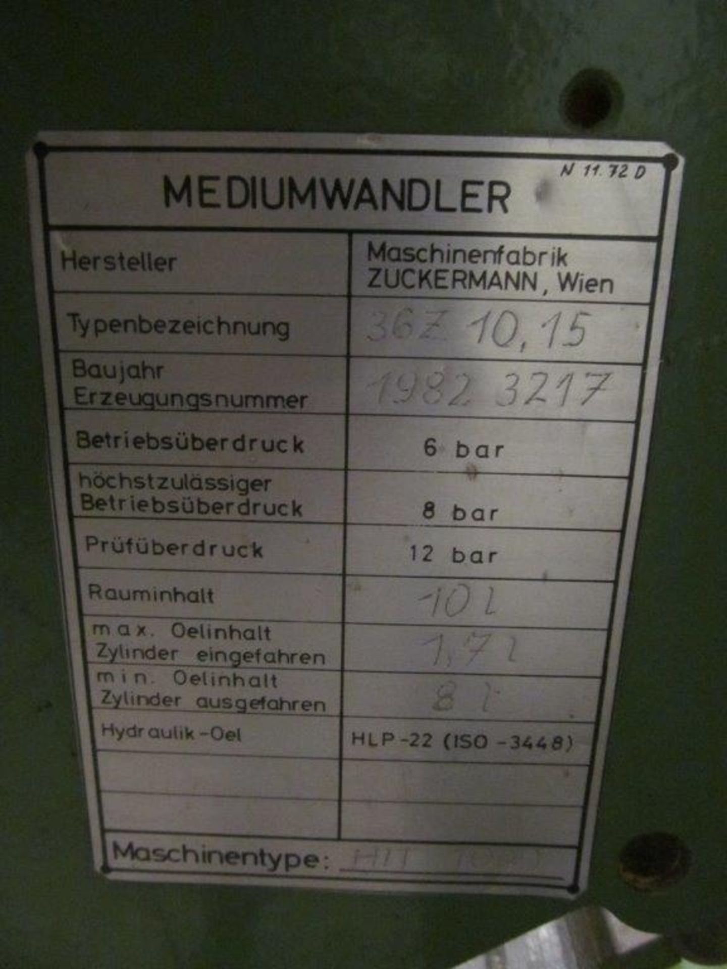 ZUCKERMANN AUTOMATIC WOOD TURNING LATHE MODEL HIT 3000 (AUSTRIA), CAPACITY: 10" DIAMETER X 10 FEET - Image 15 of 20