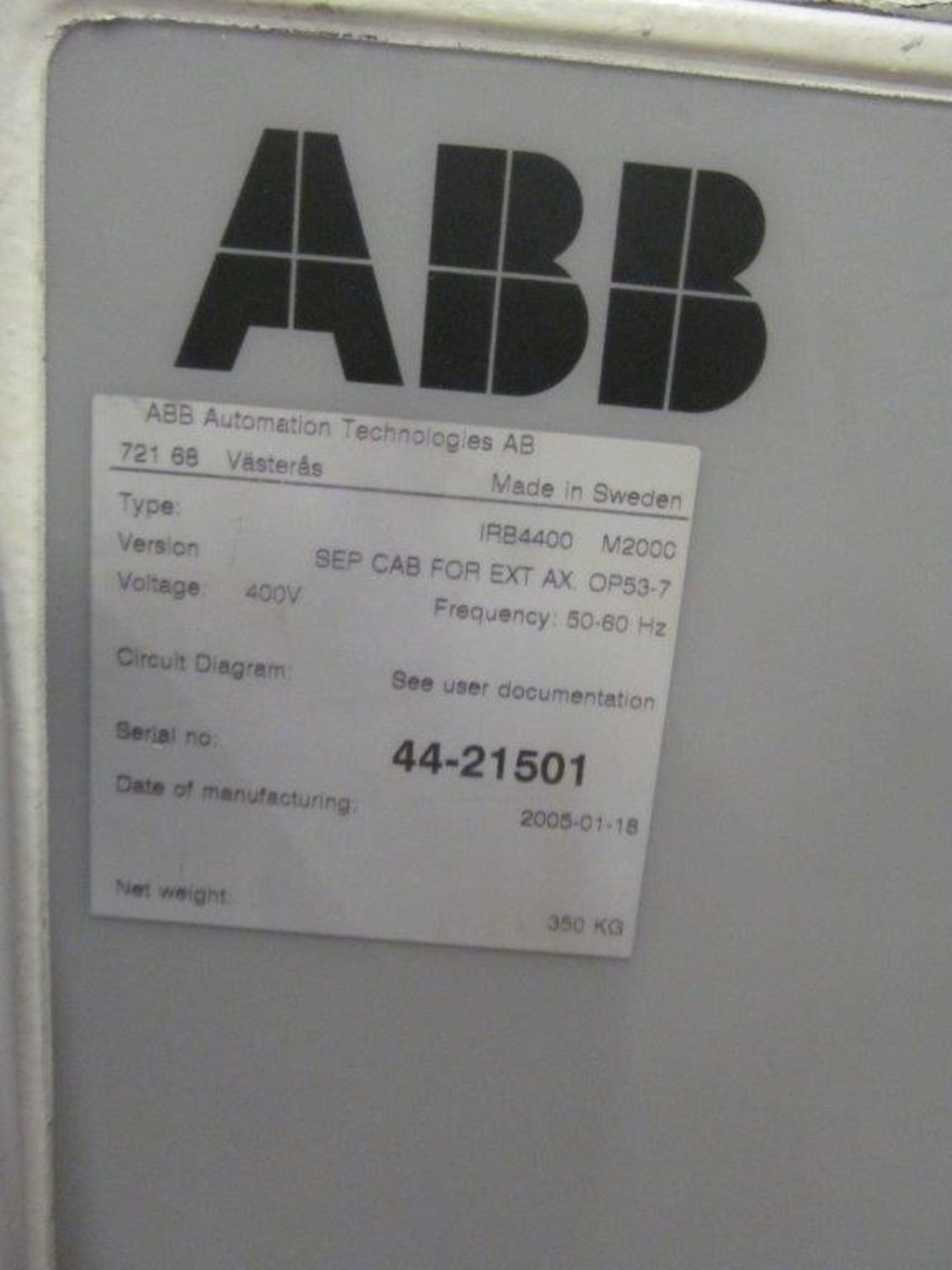 ABB ROBOT FOUNDRY PLUS MOD. ABB -IRB 4400 /FS /30 M98A C/W CONTROLS - Image 7 of 7