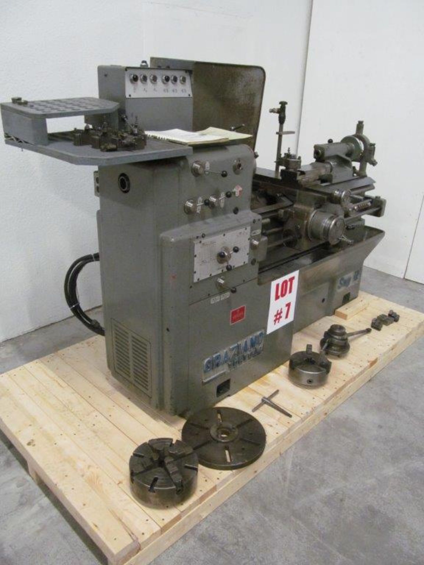 GRAZIANO ENGINE LATHE MODEL SAG 12, 14-1/2" SWING X 30" CENTERS, C/W ACCOMPANYING ACCESSORIES, - Image 2 of 8