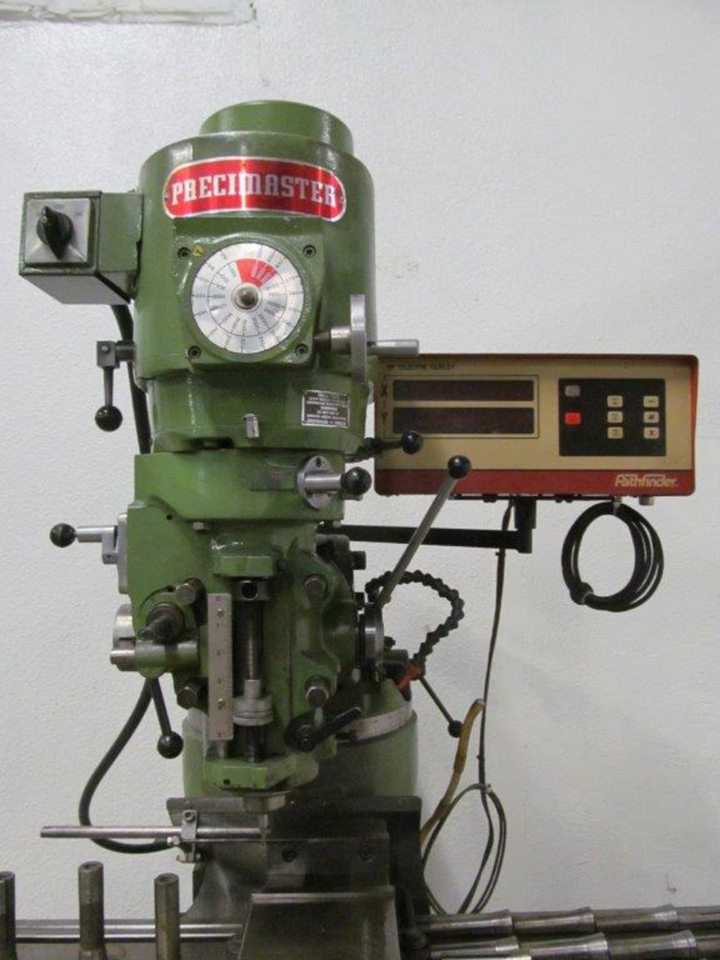 PRECIMASTER VERTICAL TURRET MILL, VARIABLE SPEED, MODEL: 2VS, S/N: 01015R, TABLE: 9" X 48", C/W DRO, - Image 5 of 5