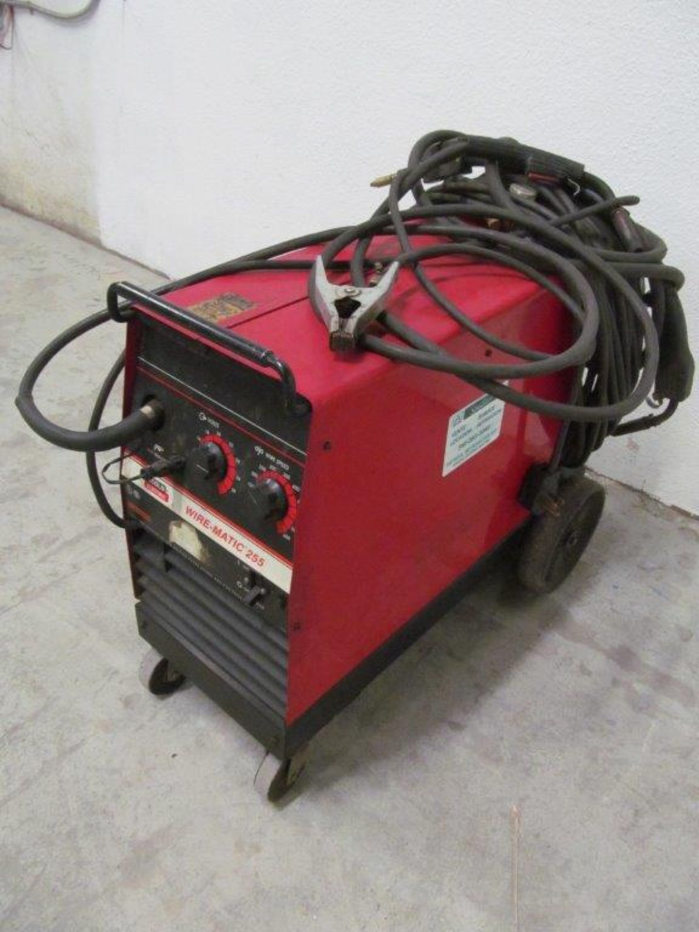 LINCOLN WIRE-MATIC 255 DC WELDER WITH WIRE FEEDER, S/N: U1950319563, ELECTRICS: 208V/230V/3PH/60C - Image 3 of 4