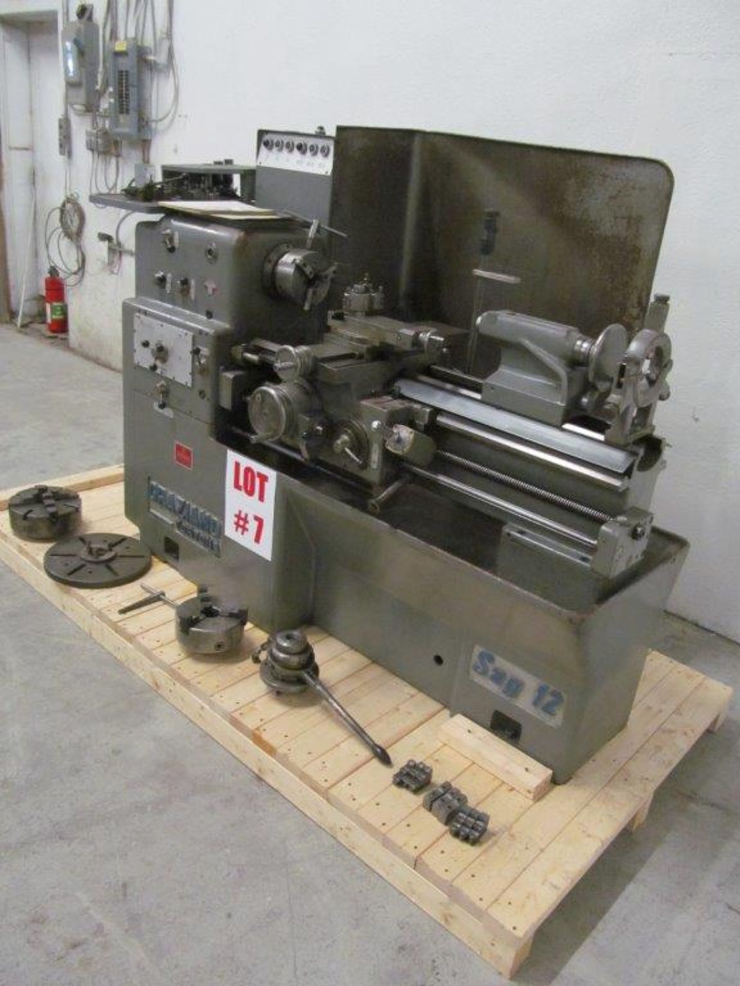 GRAZIANO ENGINE LATHE MODEL SAG 12, 14-1/2" SWING X 30" CENTERS, C/W ACCOMPANYING ACCESSORIES, - Image 3 of 8