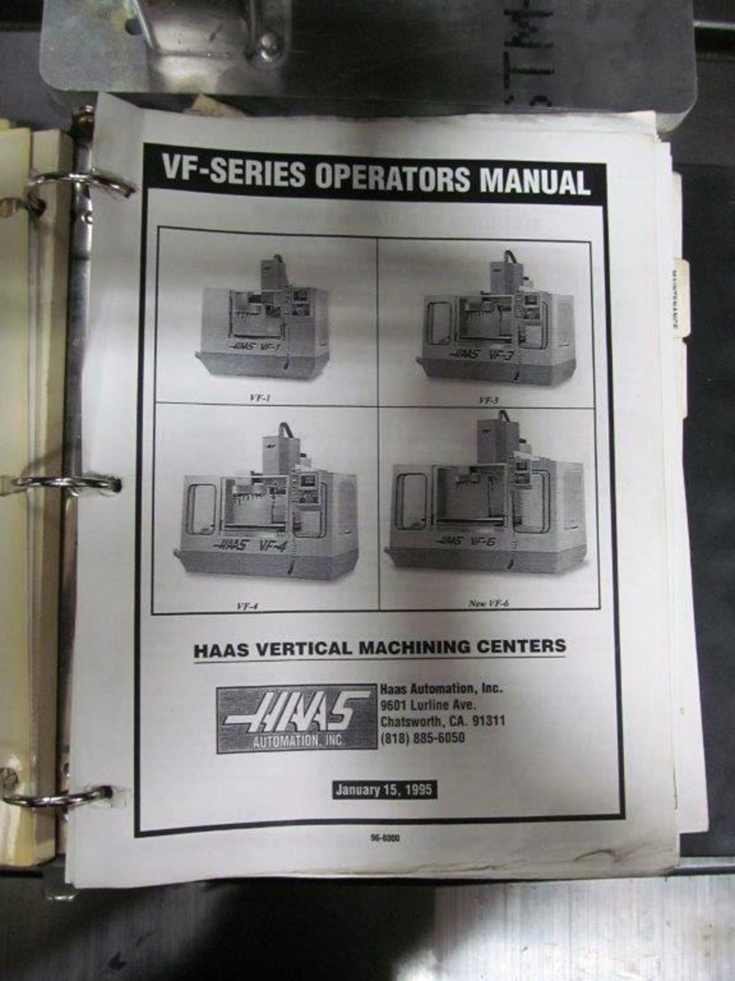 HAAS CNC VMC MODEL: 4, MFG. YR.: 1995, S/N: 4626, C/W HAAS CNC CONTROL - Image 12 of 12