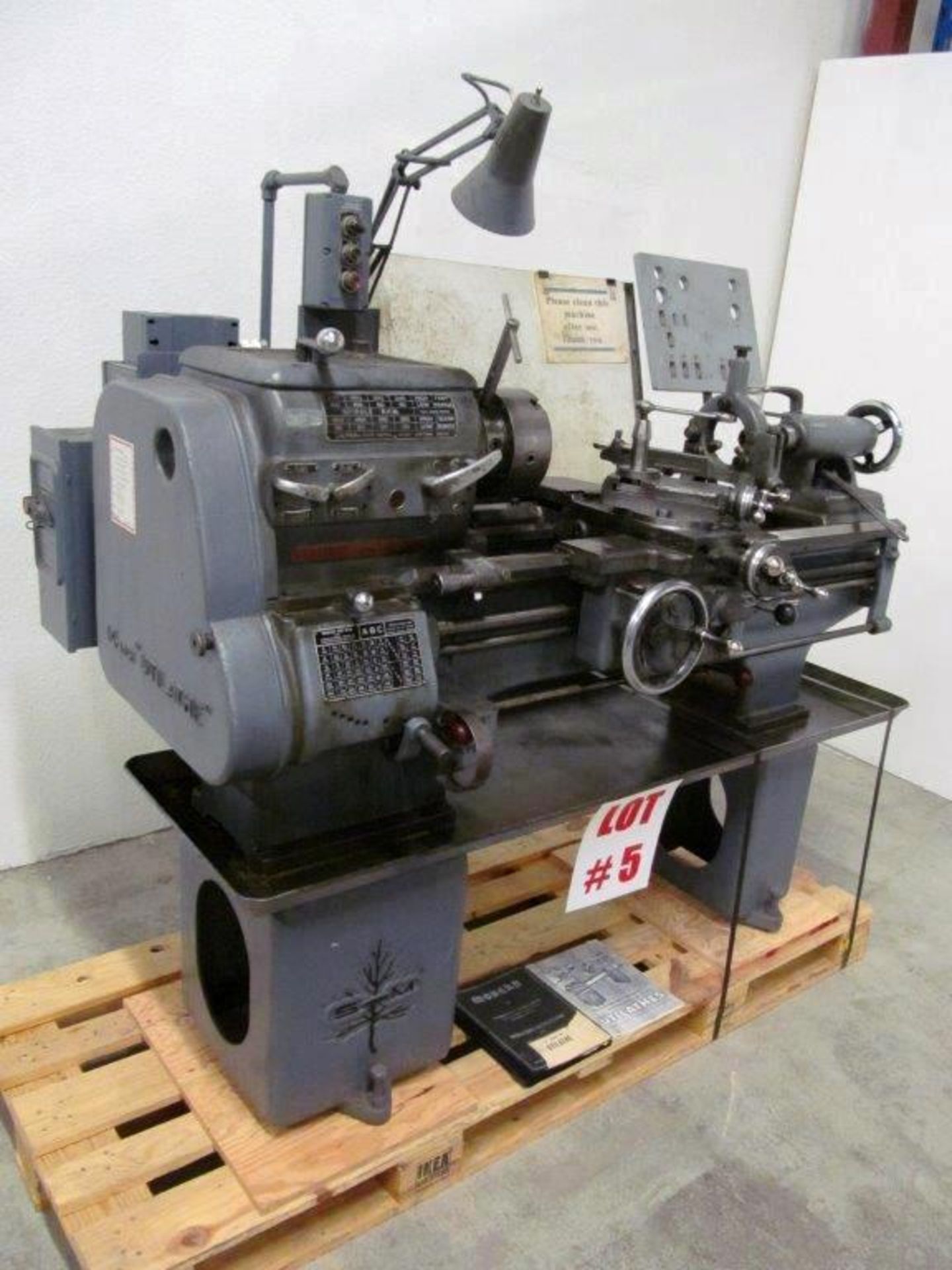 STANDARD MODERN TOOL ROOM LATHE, 14'' SWING X @30-36'' CENTERS SPINDLE BORE: 1 1/2'', ELECTRICS