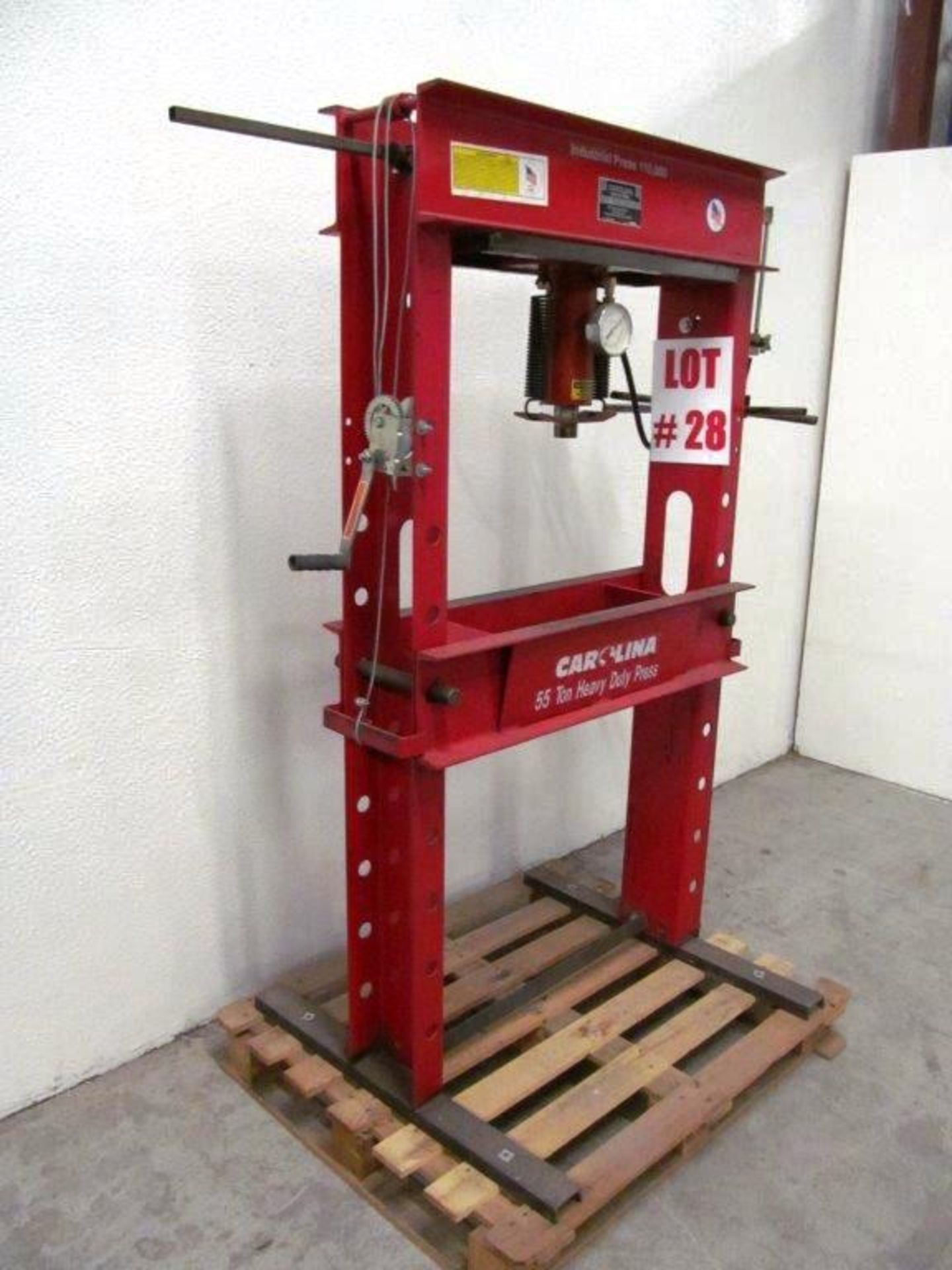 CAROLINA (USA) 55 TON HEAVY DUTY SHOP PRESS, NOTE: MAY NEED "O" RINGS