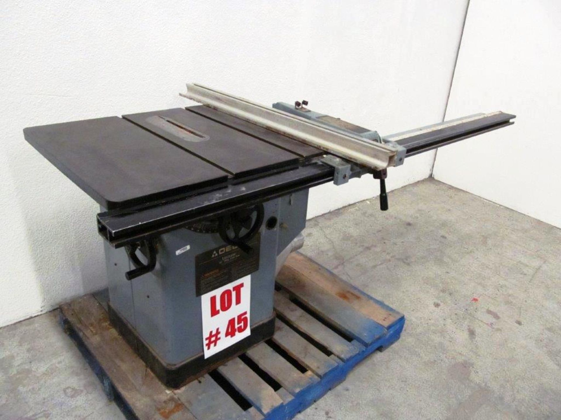 DELTA UNISAW 10'' TILTING ARBOR TABLE SAW, C/W UNIFENCE, SAW GUIDE MODEL: 34-462, S/N 90E33096,