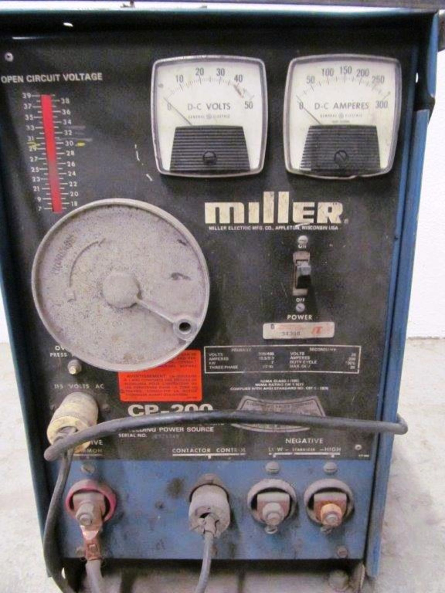 MILLER ARC WELDER MODEL CP200, ELECTRICS: 230V/460V/3PH/60C - Image 4 of 4