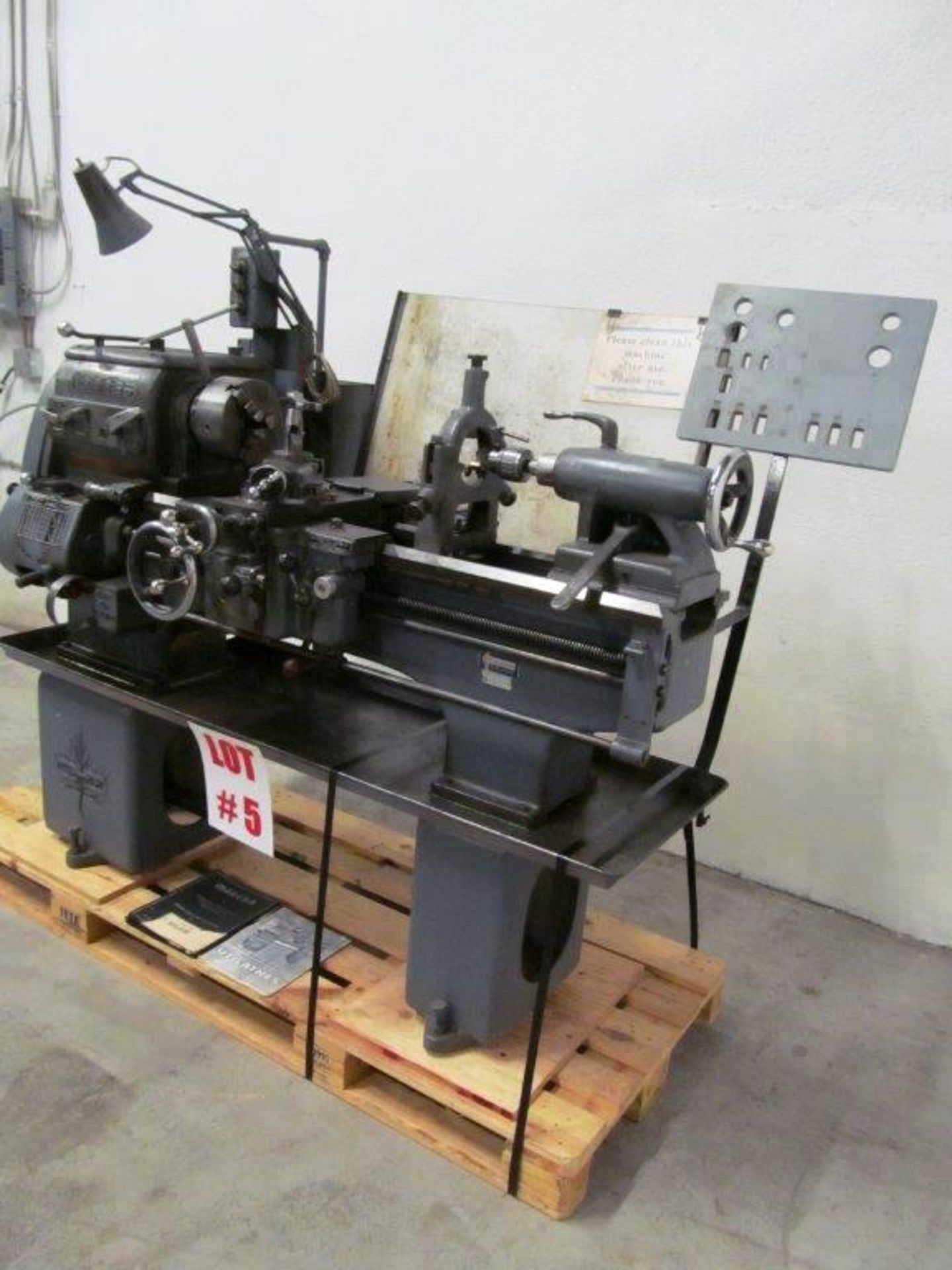 STANDARD MODERN TOOL ROOM LATHE, 14'' SWING X @30-36'' CENTERS SPINDLE BORE: 1 1/2'', ELECTRICS - Image 3 of 9