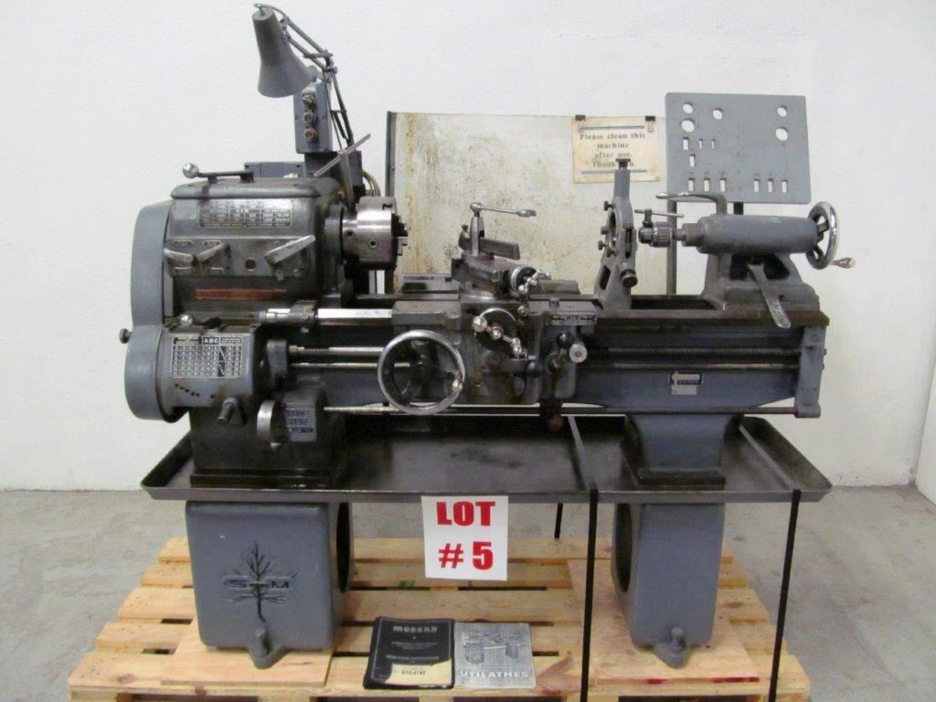 STANDARD MODERN TOOL ROOM LATHE, 14'' SWING X @30-36'' CENTERS SPINDLE BORE: 1 1/2'', ELECTRICS - Image 2 of 9