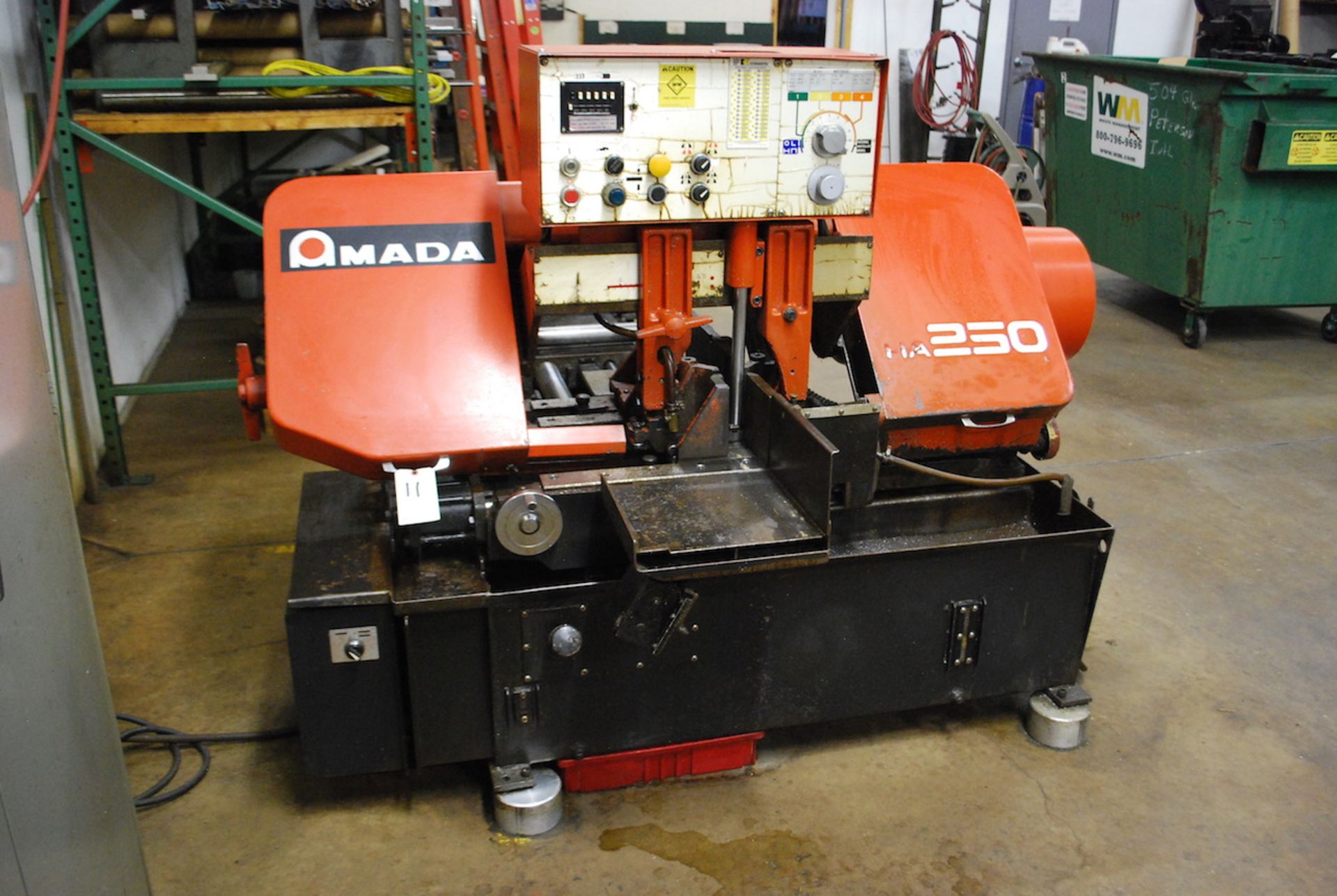 AMADA MODEL HA-250 AUTOMATIC HORIZONTAL BANDSAW: S/N25400257 (1994); 10" X 10" (APPROX.) CAP.; - Image 2 of 6