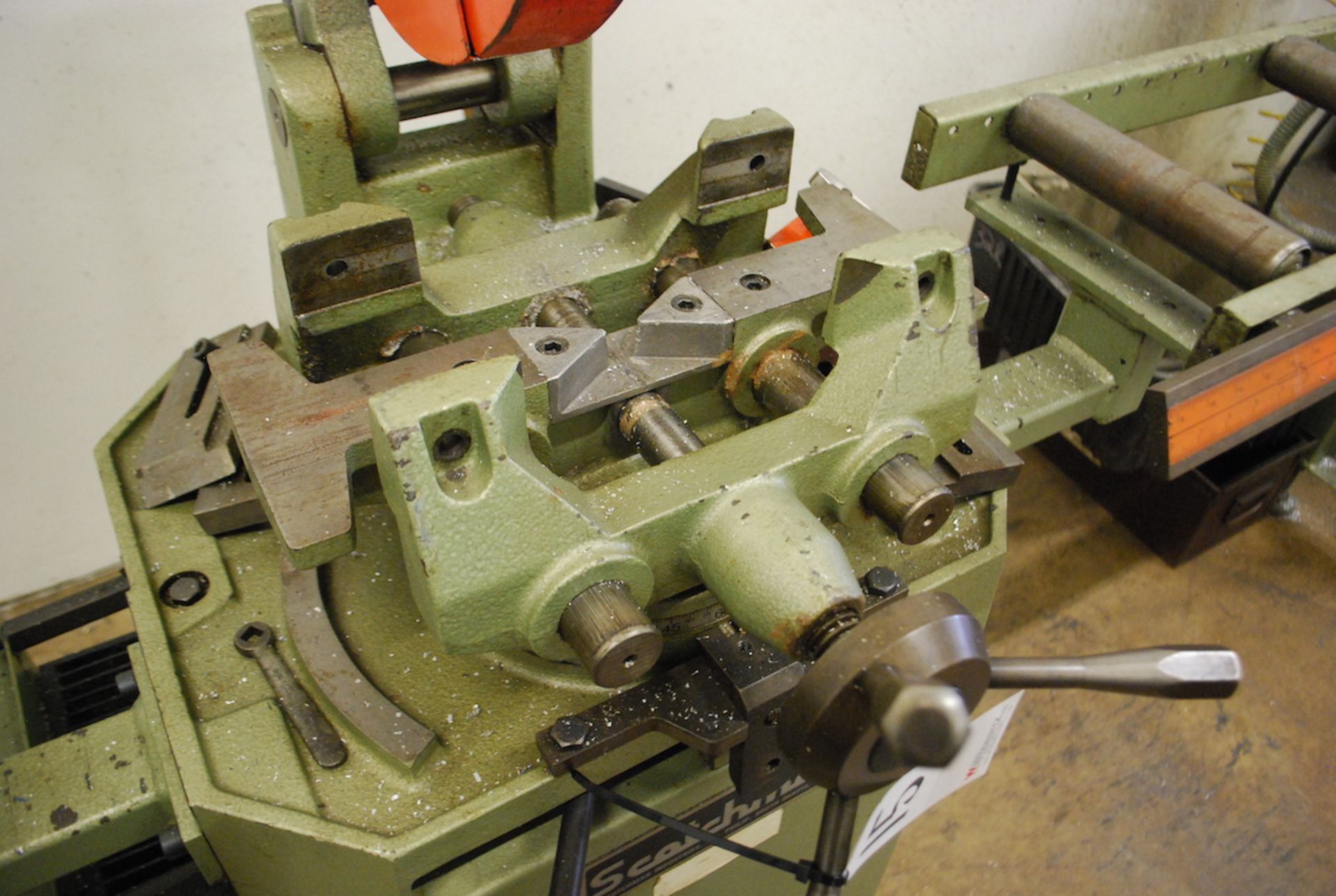 SCOTCHMAN 14” MODEL 350HT COLD SAW: S/N 58120901 (2001); MANUAL VISE; 5HP; 10' INFEED ROLLER - Image 3 of 3