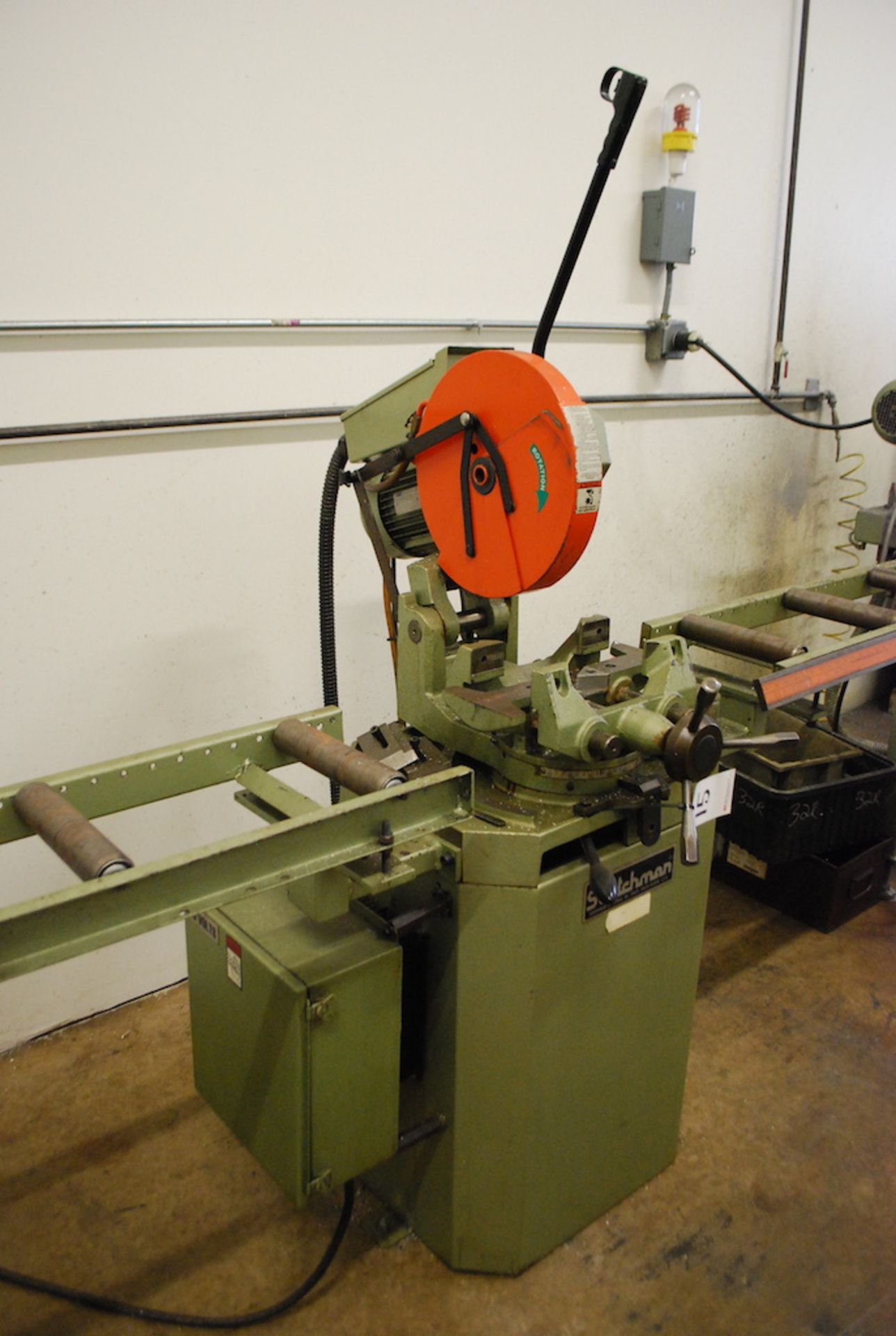 SCOTCHMAN 14” MODEL 350HT COLD SAW: S/N 58120901 (2001); MANUAL VISE; 5HP; 10' INFEED ROLLER - Image 2 of 3