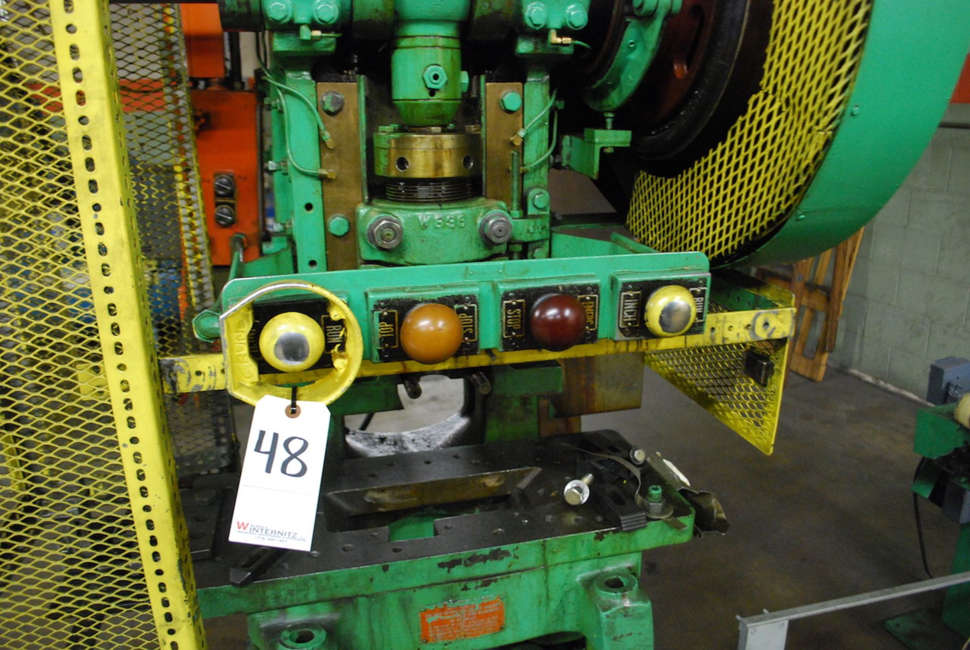 WALSH NO. 24 OBI PUNCH PRESS: S/N 10162; AIR CLUTCH; 12-1/2” X 22” BED; FAWICK CLUTCH CONTROL; - Image 3 of 4