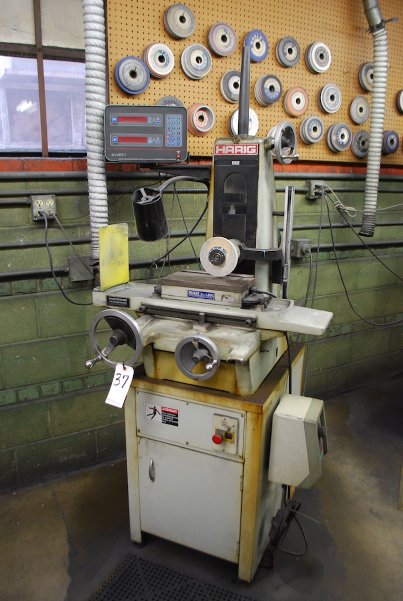 HARIG 6” X 12” MODEL 612 HAND FEED SURFACE GRINDER: S/N 18091; WALKER LBP MAGNETIC CHUCK; WALKER