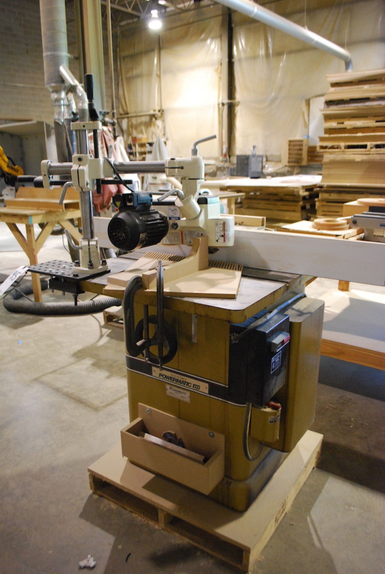 POWERMATIC MODEL 26 SINGLE SPINDLE SHAPER: S/N 89267215; W/Shop Fox Model W1765 1/4 HP 3-Roll