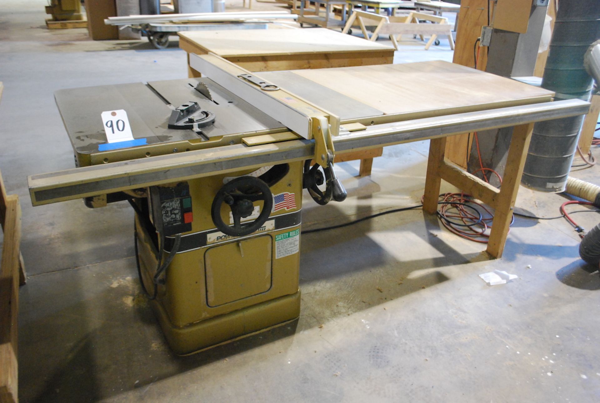 POWERMATIC NO. 66 TILTING ARBOR TABLE SAW: S/N 95662344; W/Bieseneyer T-Square Saw Fence System; 28"