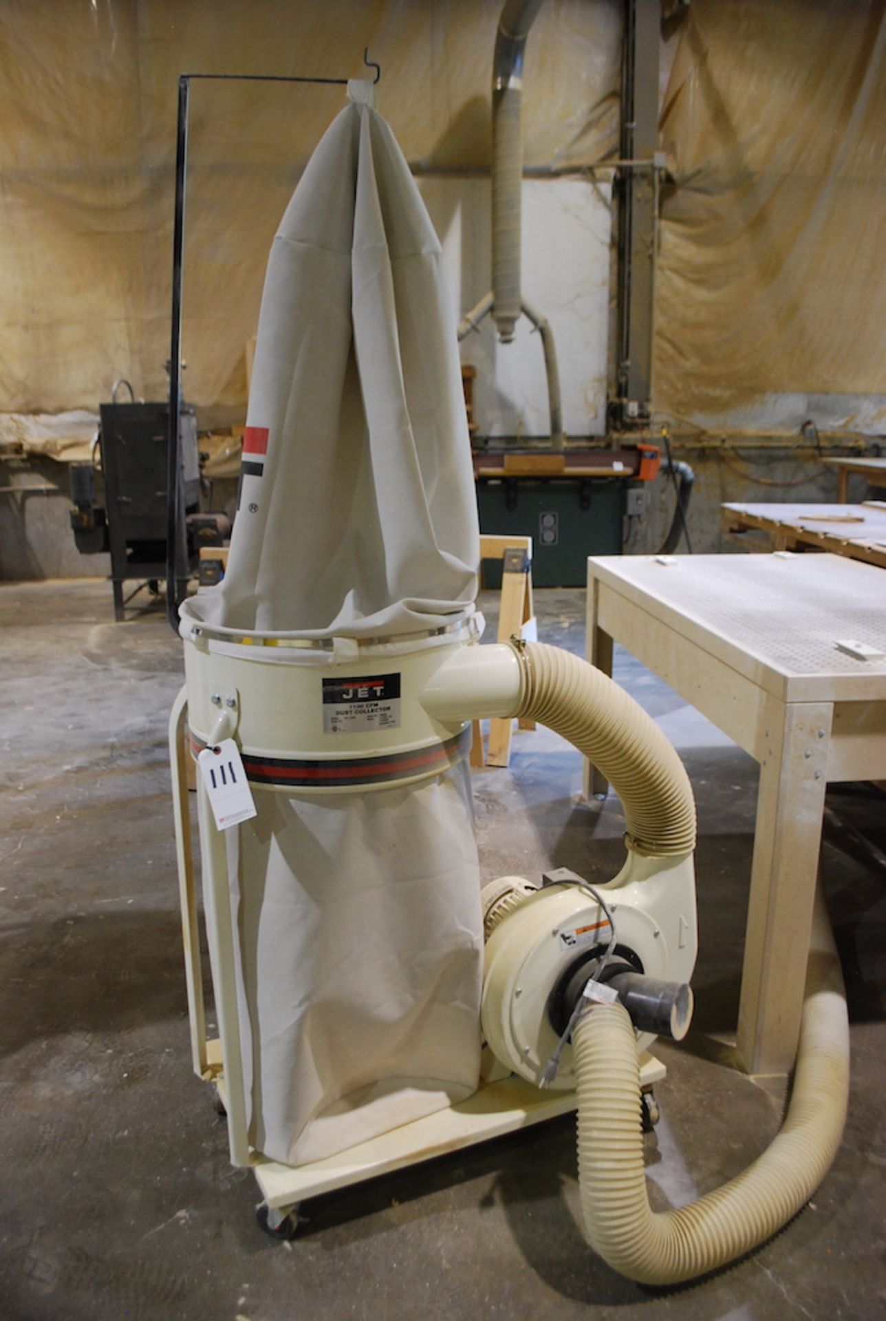 JET 1100 CFM MODEL DC-1100A DUST COLLECTOR: S/N 70522624; W/1-1/2 HP; 115/230V; 37" X 72" Custom